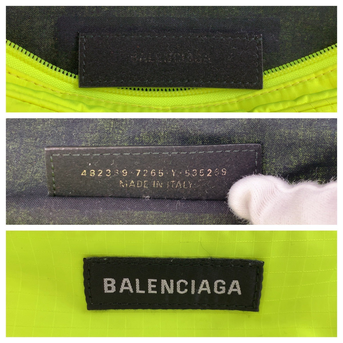 18516
BALENCIAGA バレンシアガ エクスプローラー 蛍光 ネオンイエロー ブラック ナイロン 482389 ウエストポーチ ボディバッグ バムバッグ  メンズ AB41