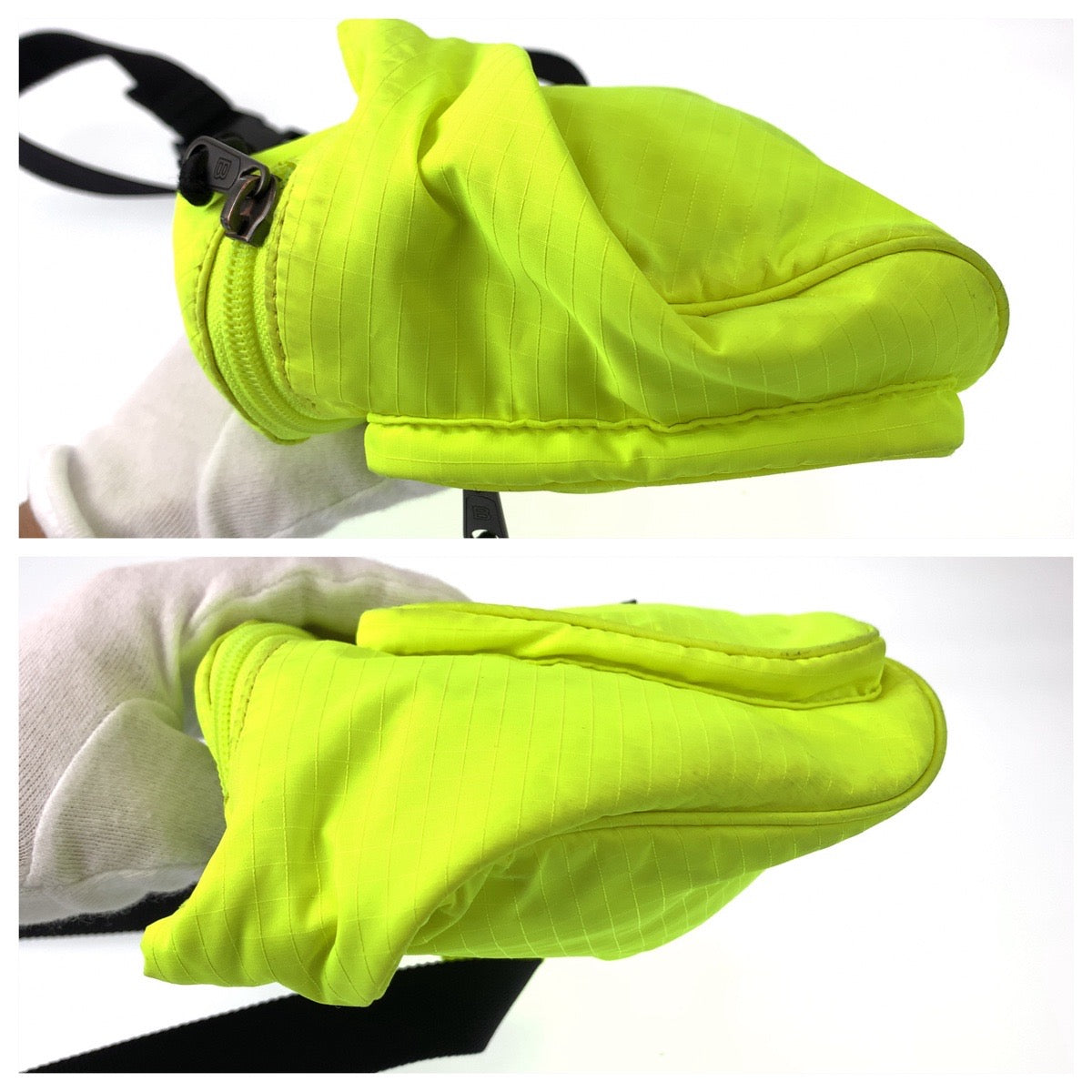 18516
BALENCIAGA バレンシアガ エクスプローラー 蛍光 ネオンイエロー ブラック ナイロン 482389 ウエストポーチ ボディバッグ バムバッグ  メンズ AB41