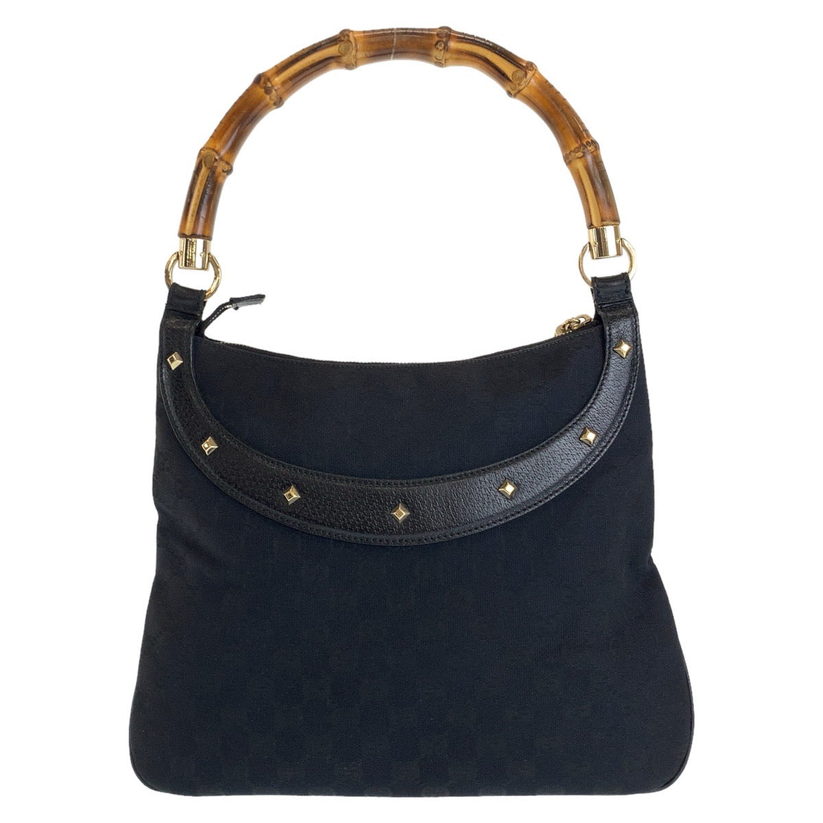 18520
GUCCI グッチ バンブー スタッズ GG柄 ブラック 黒 ゴールド金具 GGキャンバス / レザー 137379 ショルダーバッグ ハンドバッグ レディース ABP48