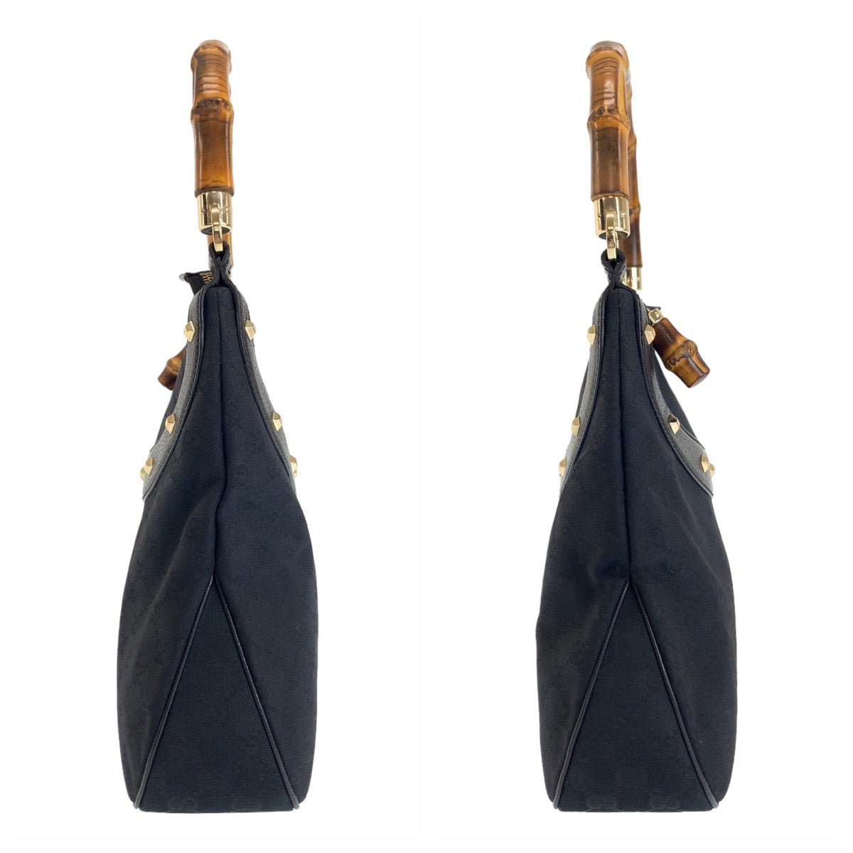 18520
GUCCI グッチ バンブー スタッズ GG柄 ブラック 黒 ゴールド金具 GGキャンバス / レザー 137379 ショルダーバッグ ハンドバッグ レディース ABP48