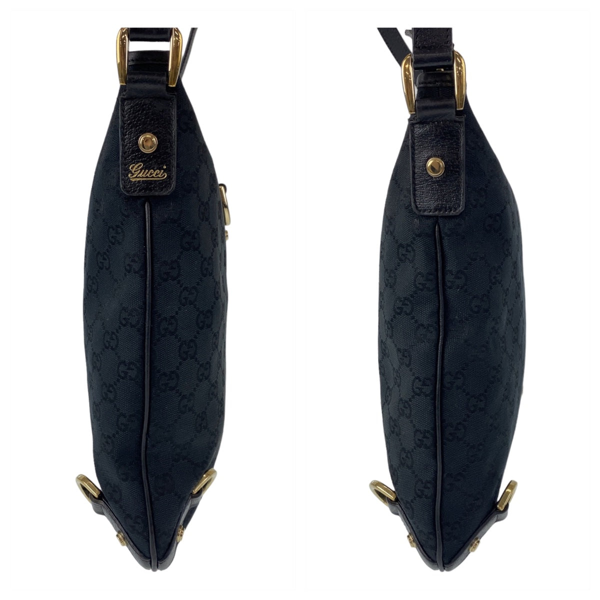 18521
GUCCI グッチ アビー ブラック 黒 ゴールド金具 GGキャンバス / レザー 131326 ショルダーバッグ メッセンジャーバッグ  レディース ABP41