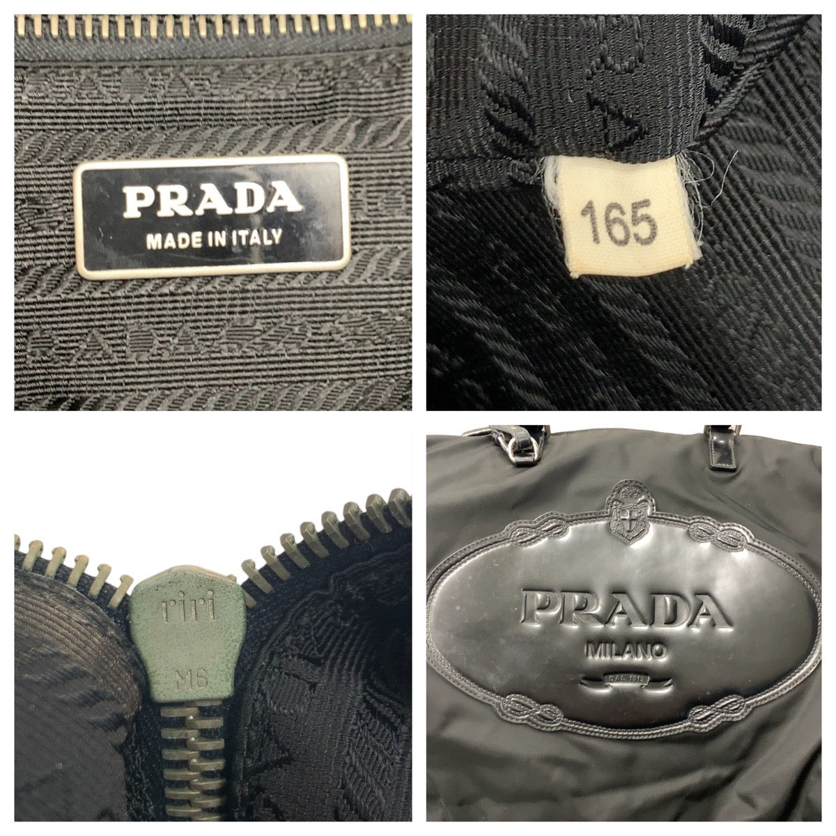 18523
PRADA プラダ テスート ロゴ型押し ブラック 黒 シルバー金具 ナイロン BN1105 トートバッグ ショルダーバッグ 2way レディース AB48
