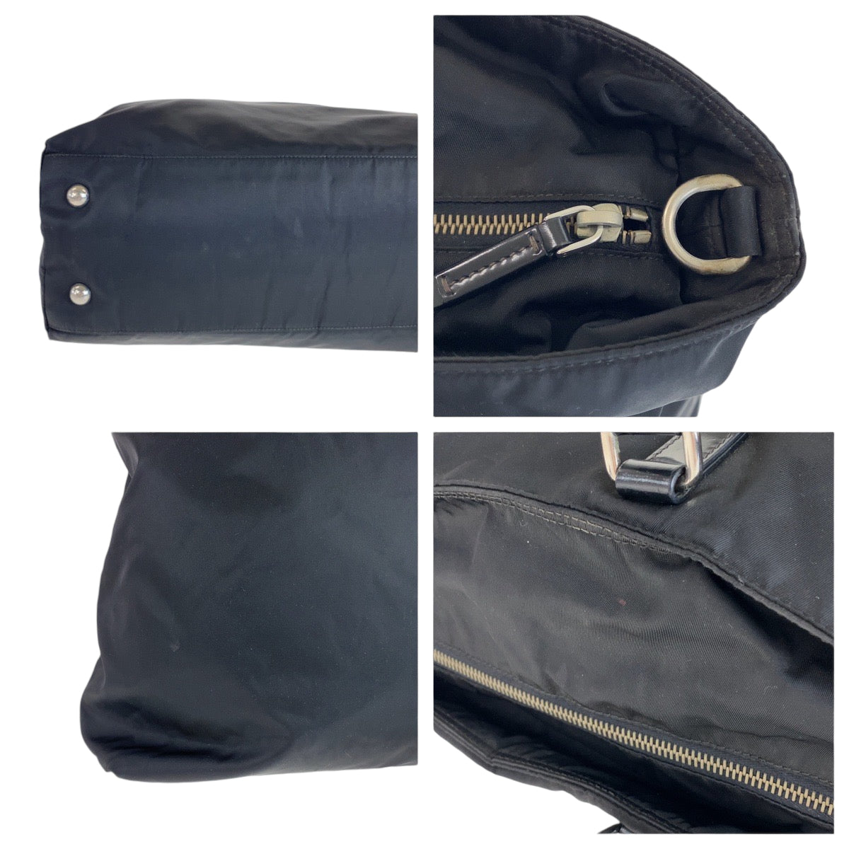 18523
PRADA プラダ テスート ロゴ型押し ブラック 黒 シルバー金具 ナイロン BN1105 トートバッグ ショルダーバッグ 2way レディース AB48