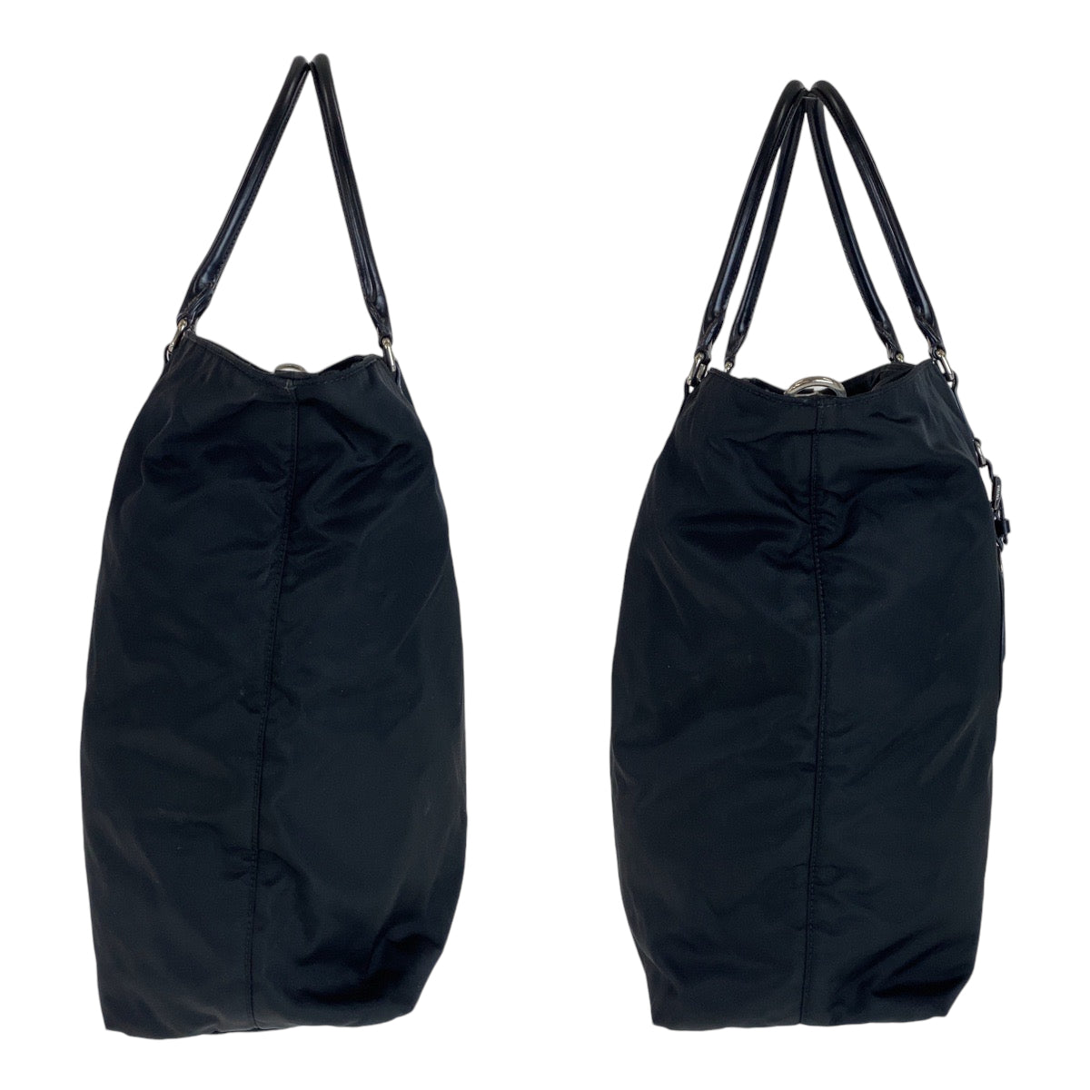 18523
PRADA プラダ テスート ロゴ型押し ブラック 黒 シルバー金具 ナイロン BN1105 トートバッグ ショルダーバッグ 2way レディース AB48