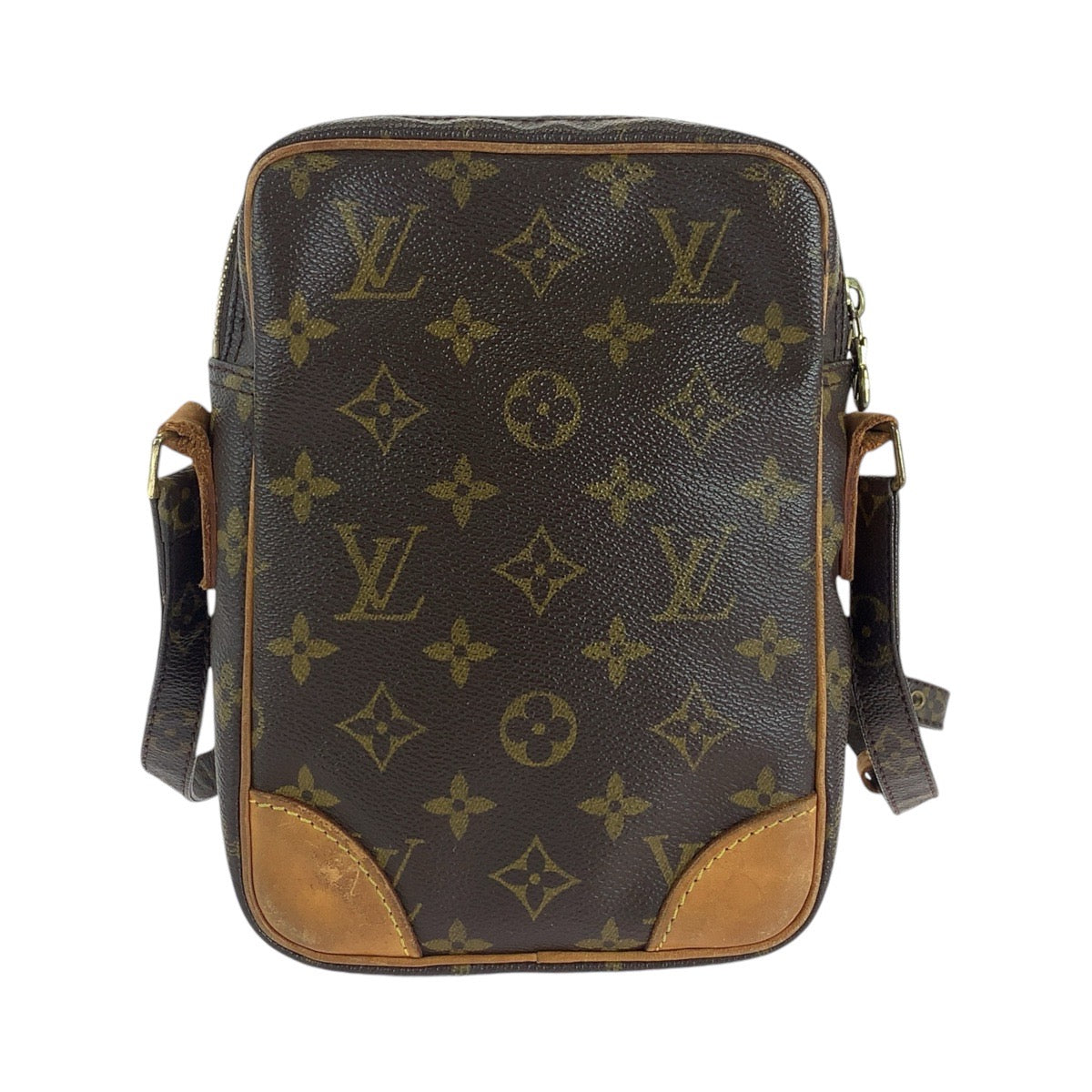 18525
LOUIS VUITTON ルイヴィトン モノグラム ダヌーヴ ブラウン ゴールド金具 PVC / レザー M45266 ショルダーバッグ メッセンジャーバッグ  レディース B39