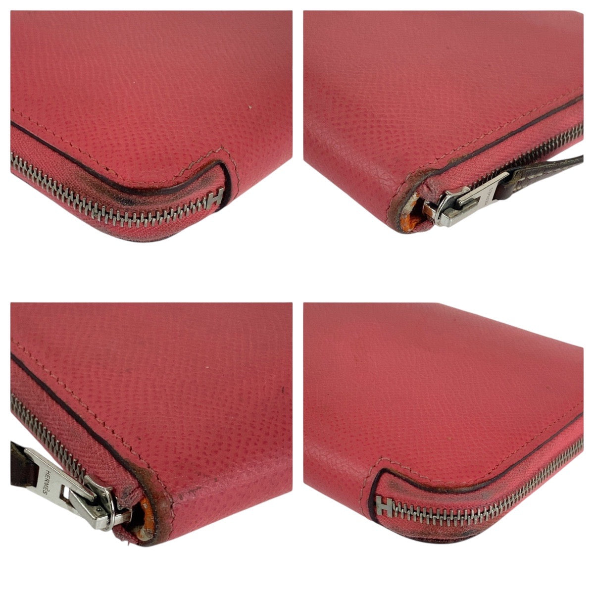 18528
HERMES Azap Long Silk'in Rose Azalee Pink Silver Hardware Veau Epsom Long Wallet C-engraved Ladies AB40