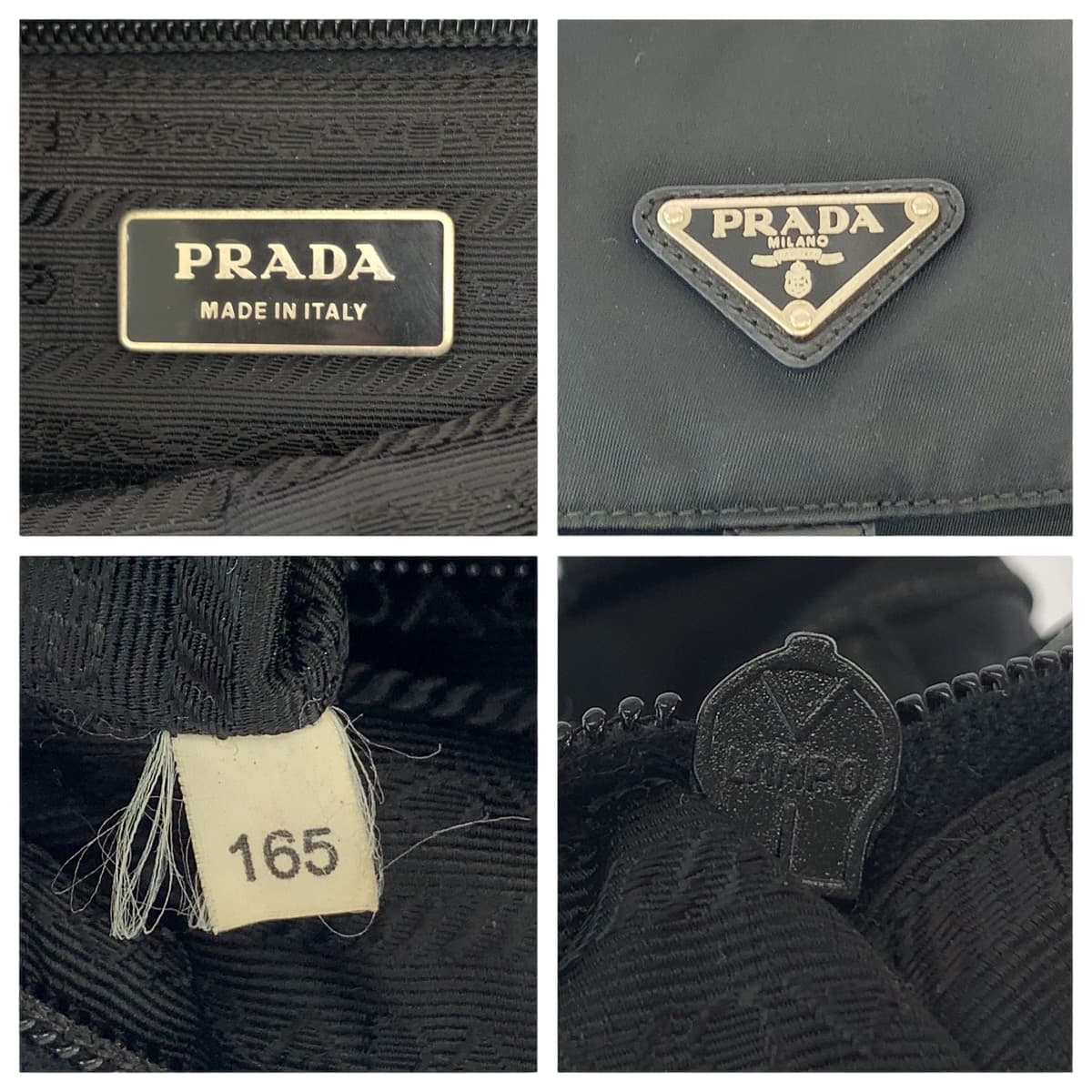 18535
PRADA プラダ テスート 三角ロゴプレート 男女兼用 ブラック 黒 シルバー金具 ナイロン BT8994 ショルダーバッグ ポシェット  メンズ ABP43