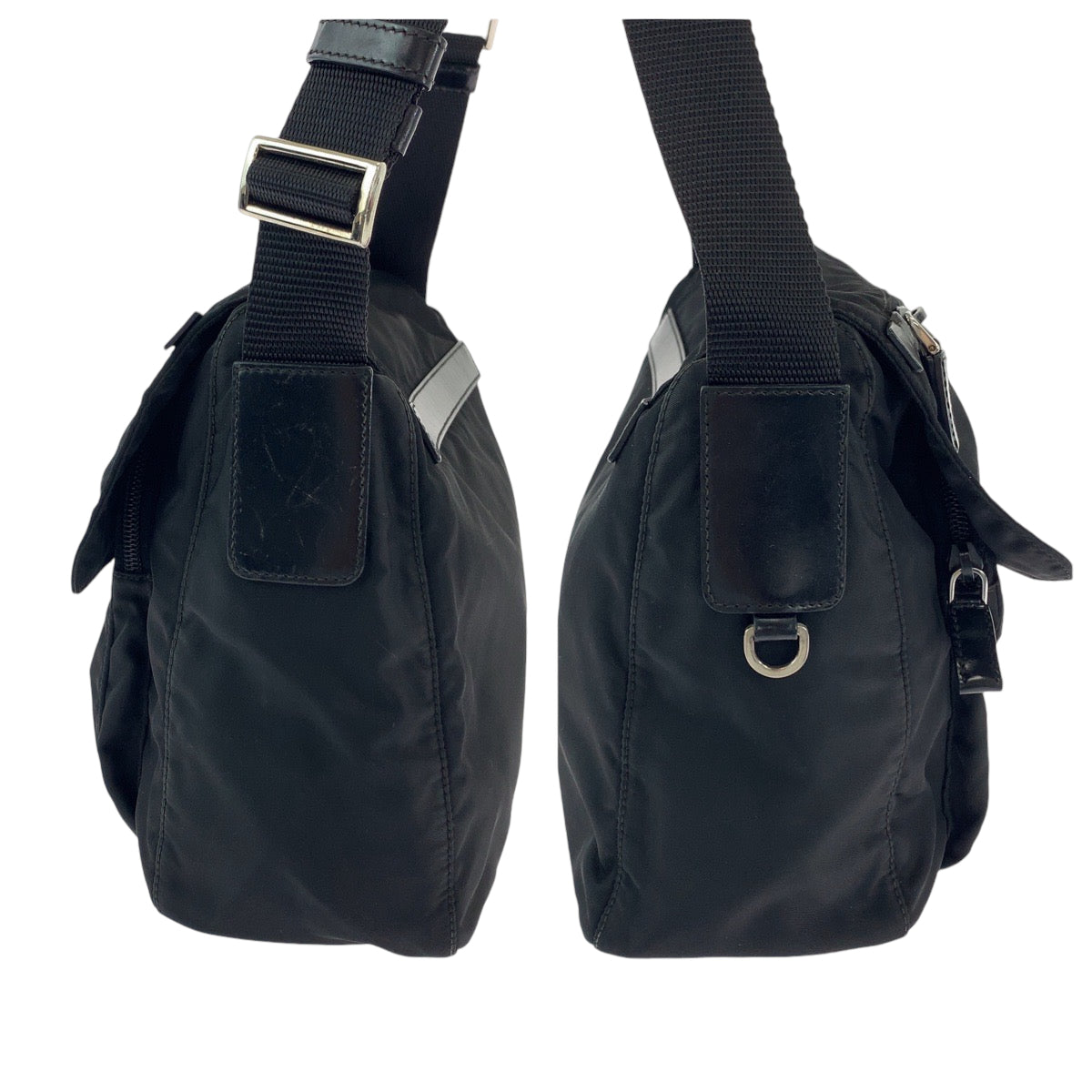 18535
PRADA プラダ テスート 三角ロゴプレート 男女兼用 ブラック 黒 シルバー金具 ナイロン BT8994 ショルダーバッグ ポシェット  メンズ ABP43