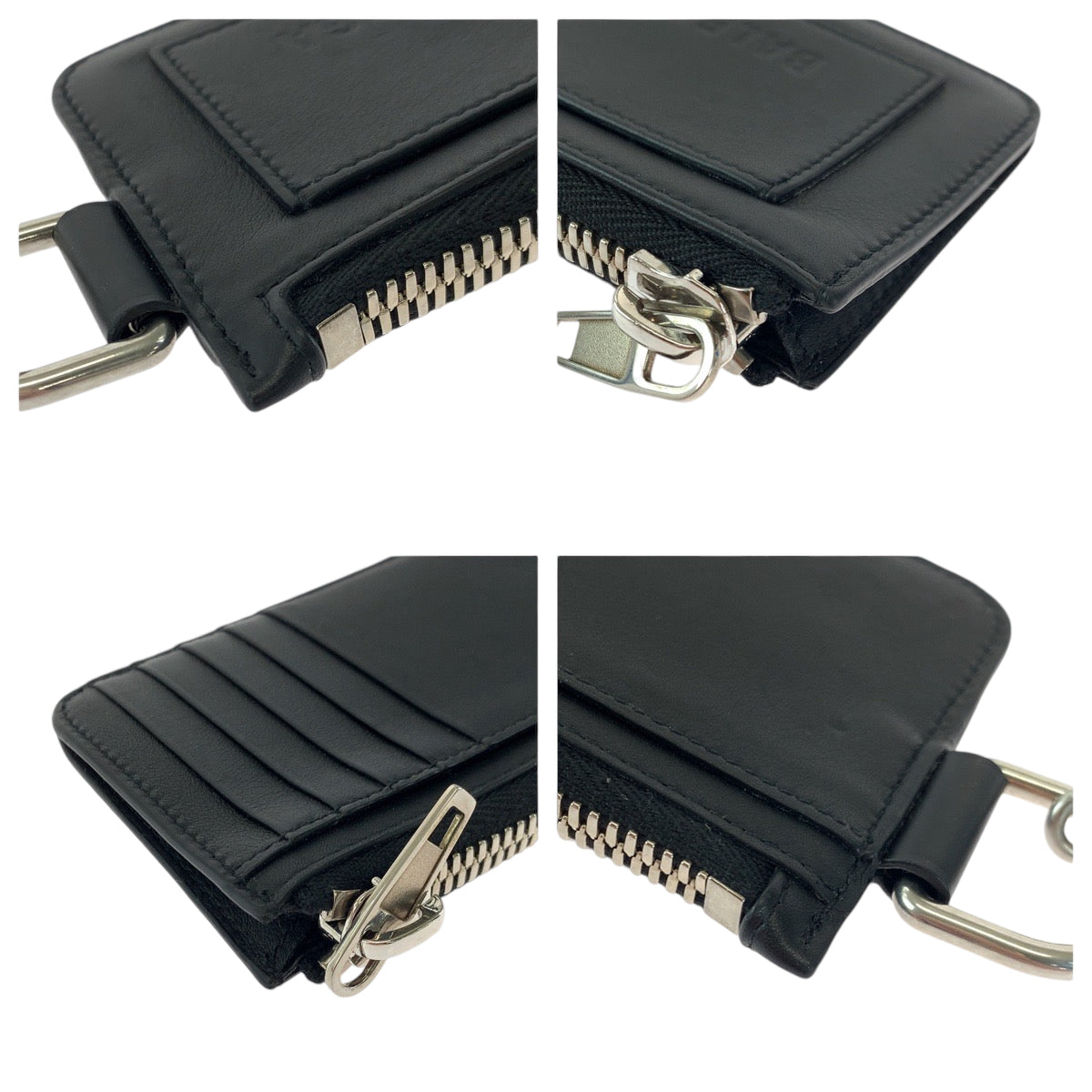 18537
BALENCIAGA バレンシアガ ロゴ ブラック シルバー金具 レザー 655594 チェーン付きコインケース フラグメントケース カードケース  メンズ ABP40