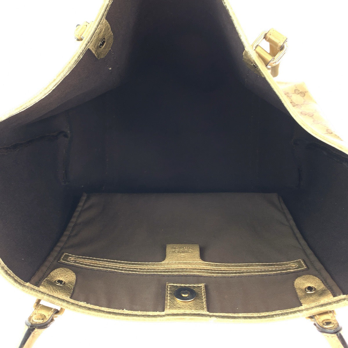 18540
GUCCI グッチ GGクリスタル ブラウン ゴールド ゴールド金具 GGスプリームキャンバス 197953 トートバッグ ショルダーバッグ  レディース AB43