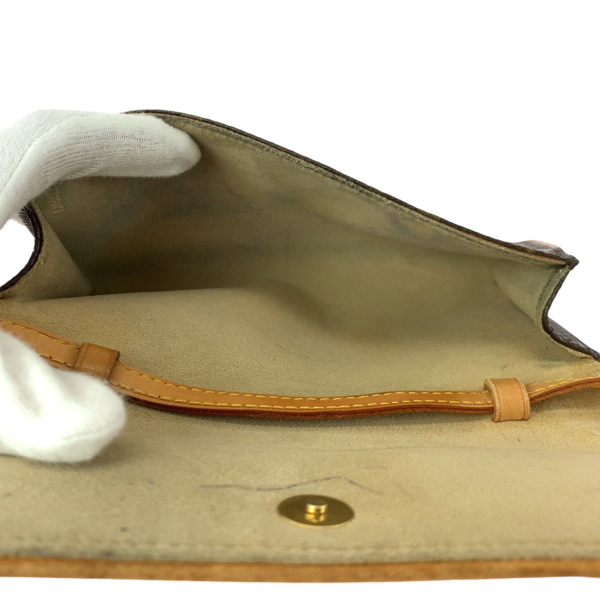 18542
LOUIS VUITTON ルイヴィトン モノグラム ポシェットツインPM ブラウンゴールド金具 PVC M51854 ショルダーバッグ ポシェット  レディース AB41