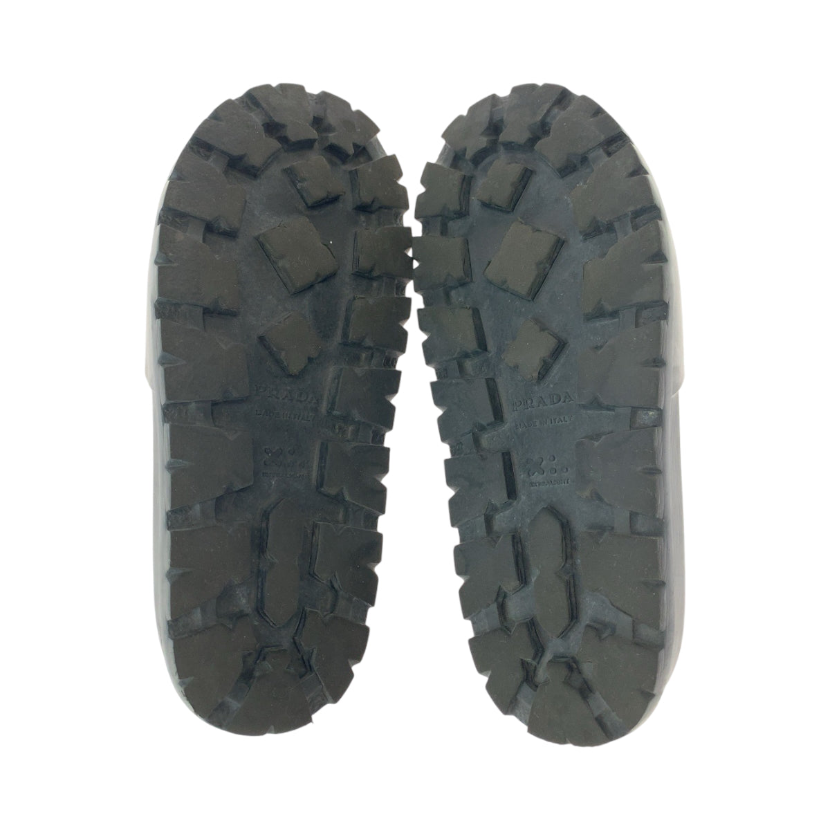 18544
PRADA プラダ スライドサンダル ロゴ 25-26cmくらい ブラック ラバー サンダル メンズ AB28