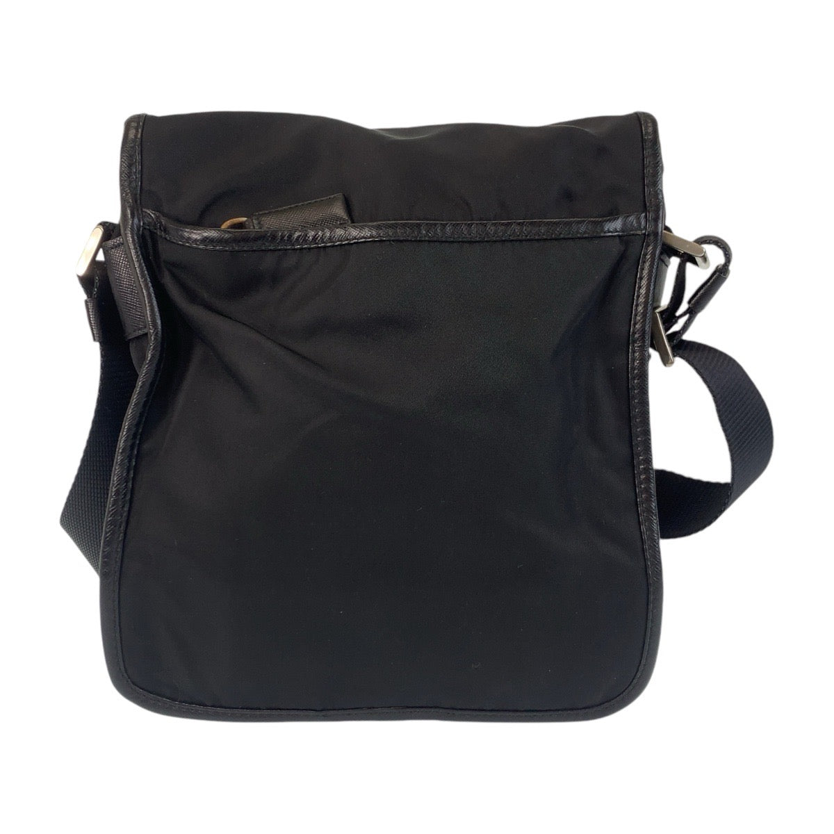 18545
PRADA プラダ テスート 三角ロゴプレート ブラック 黒 シルバー金具 ナイロン ショルダーバッグ メッセンジャーバッグ  レディース ABP48