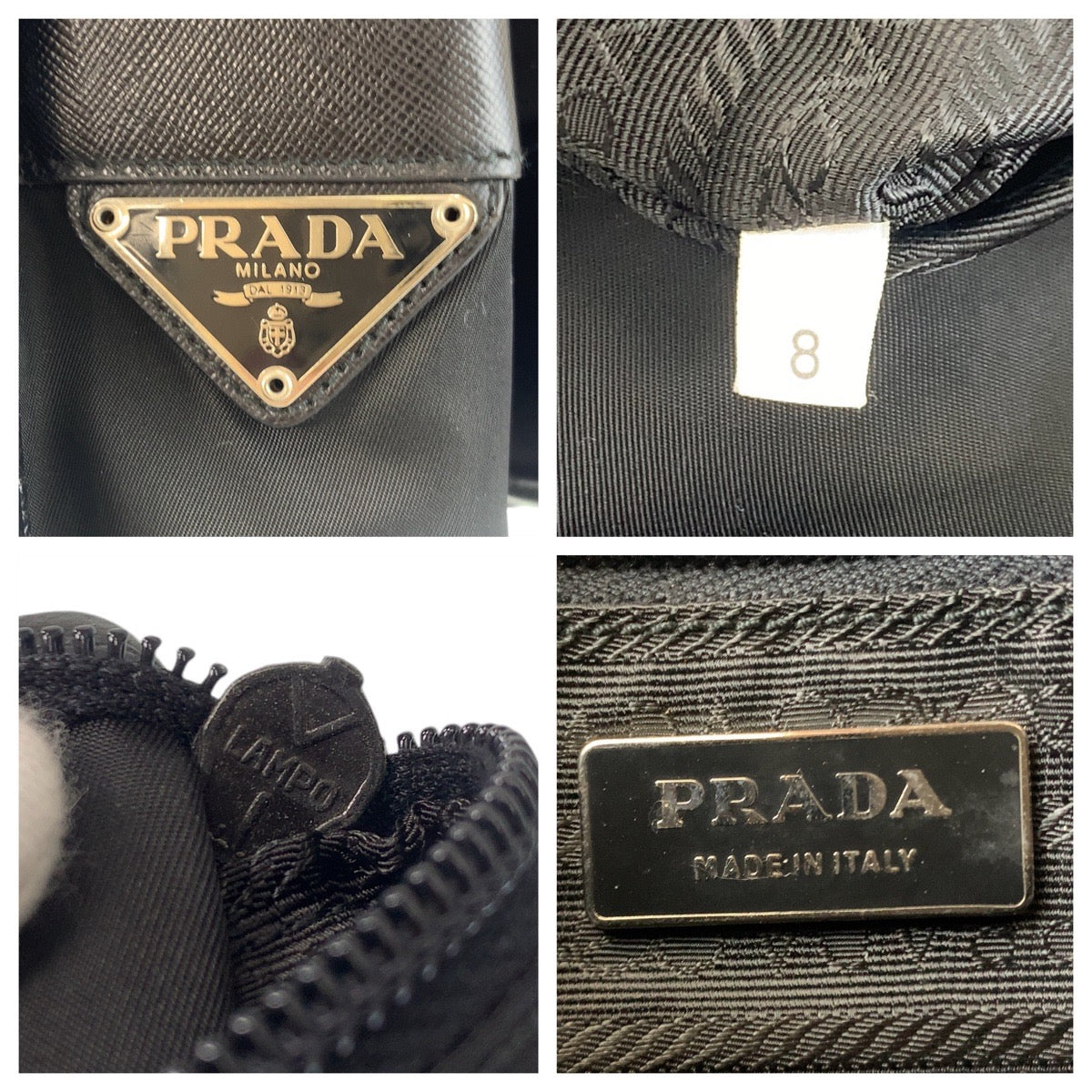 18545
PRADA プラダ テスート 三角ロゴプレート ブラック 黒 シルバー金具 ナイロン ショルダーバッグ メッセンジャーバッグ レディース ABP48