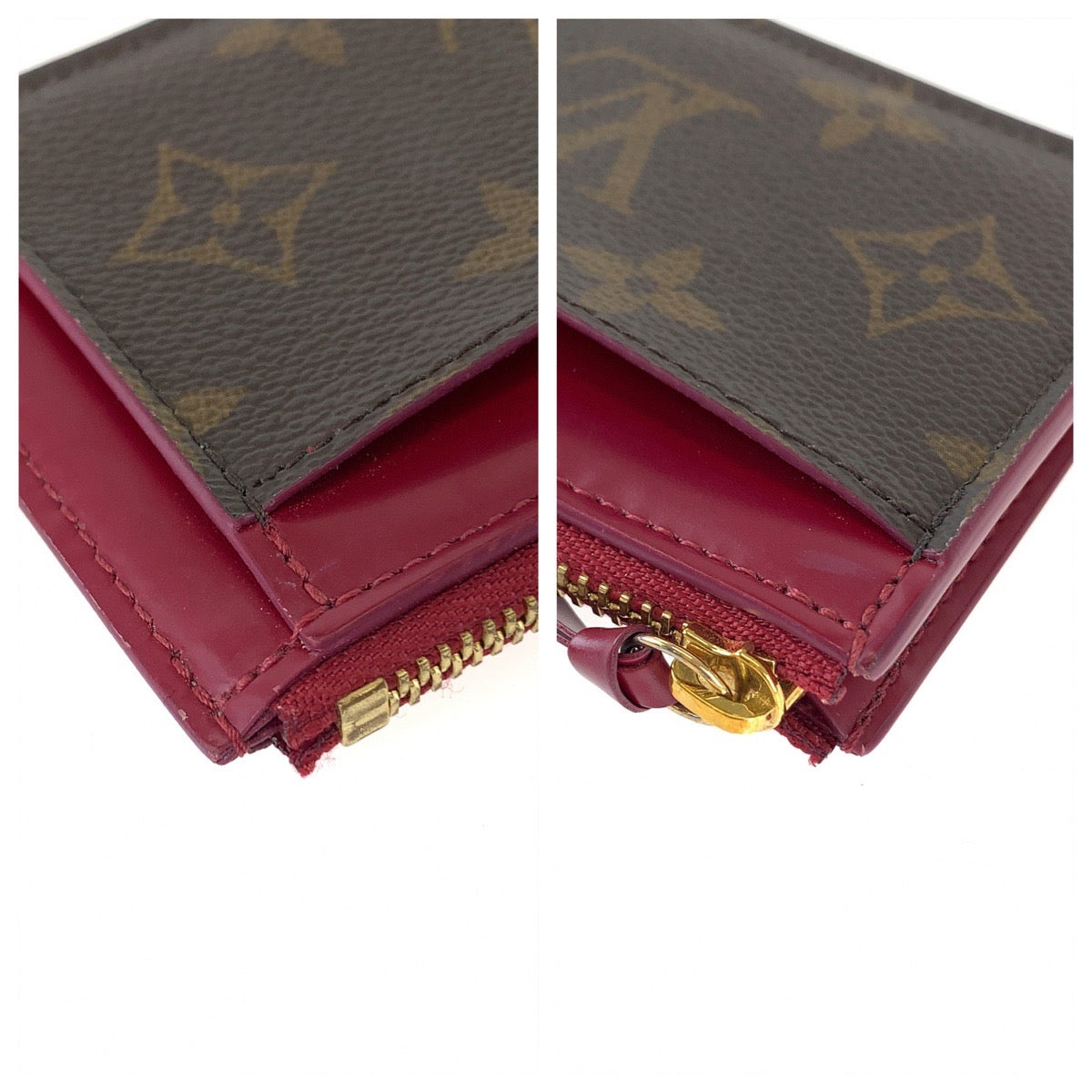 18547
LOUIS VUITTON ルイヴィトン モノグラム ポルトカルト ジップ ブラウン ワインレッド PVC M67889 フラグメントケース カードケース コインケース  レディース ABP39