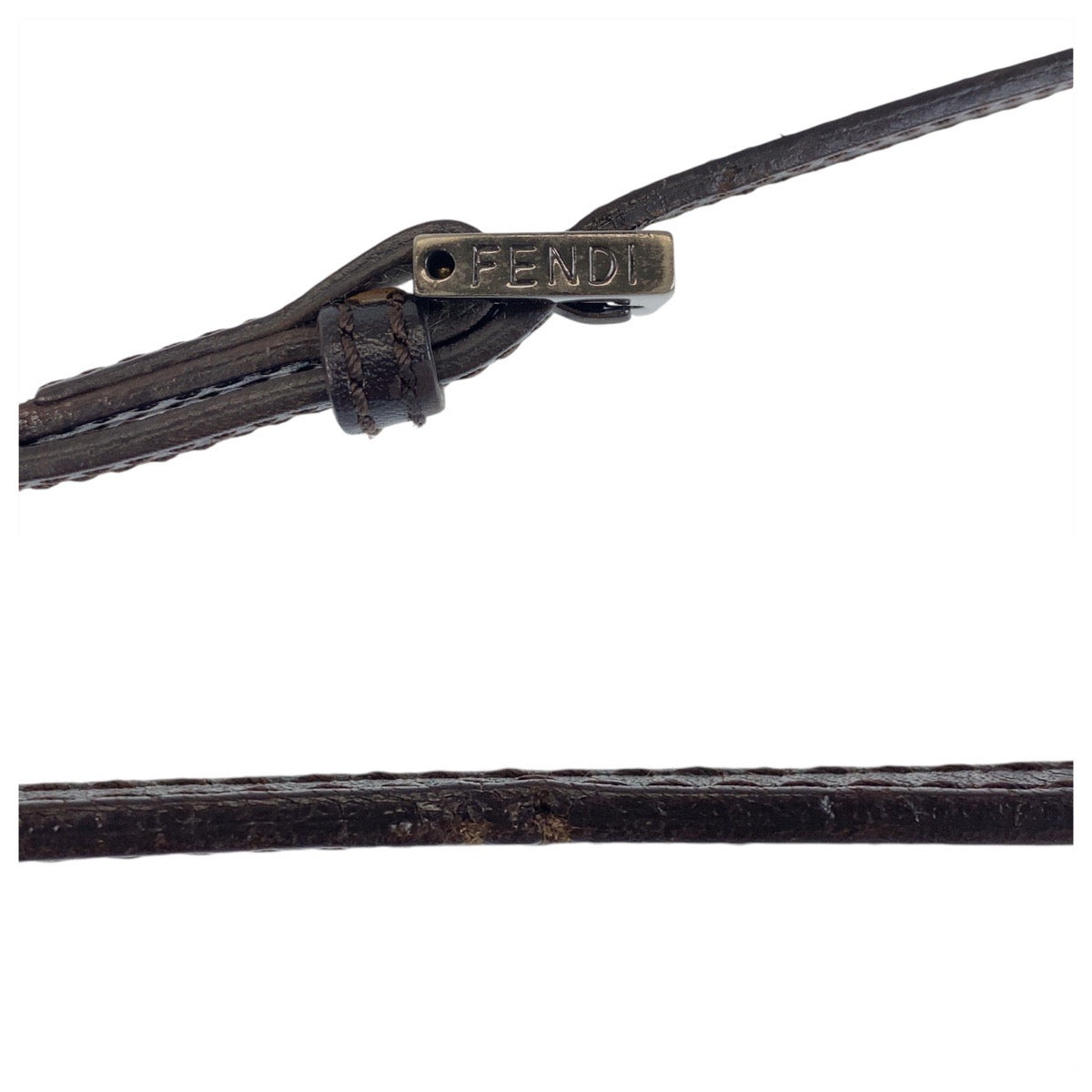 18549
FENDI フェンディ ズッキーノ カムセポシェット ブラウン シルバー金具 キャンバス ショルダーバッグ ポシェット  レディース AB40