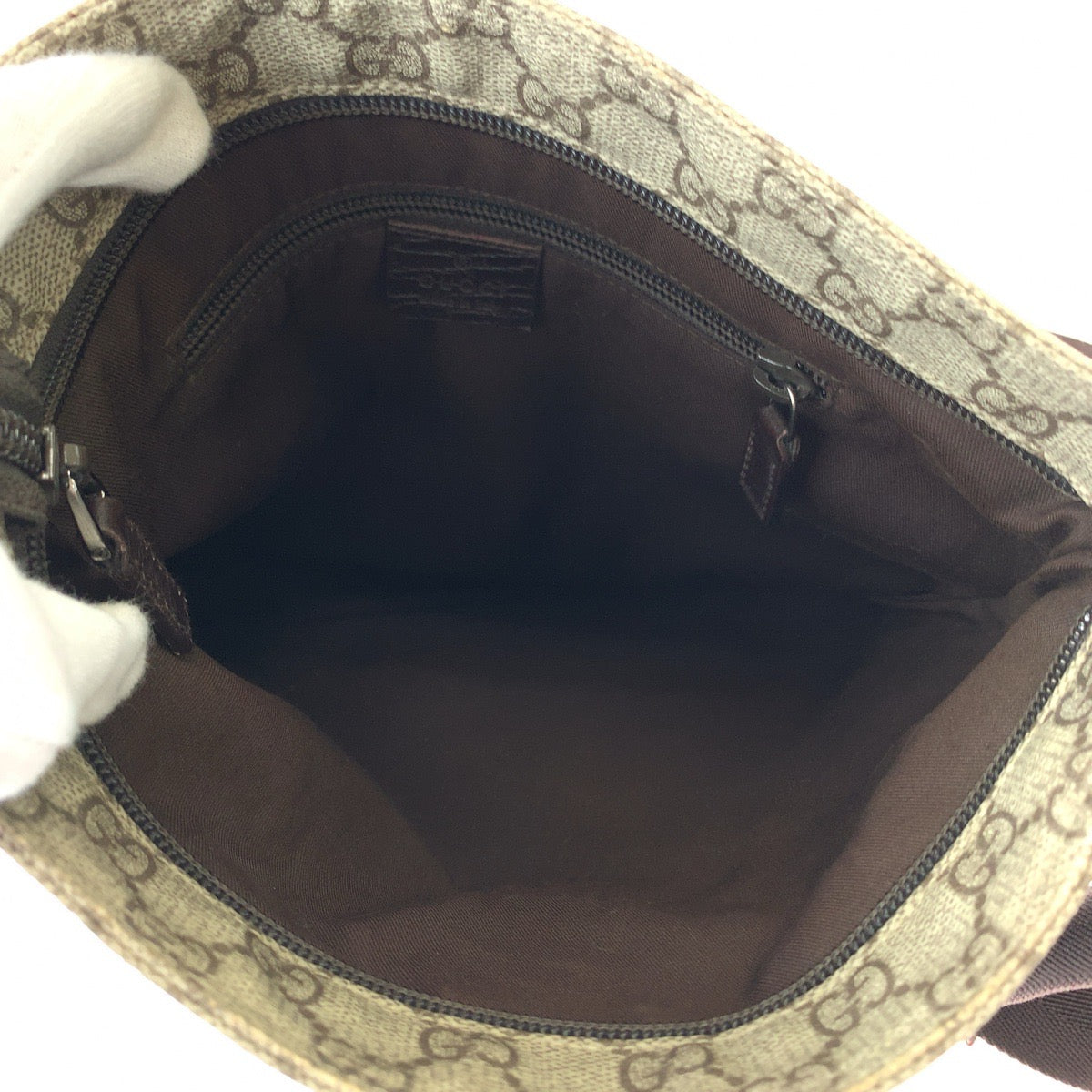 18550
GUCCI グッチ 男女兼用 ベージュ ブラウン シルバー金具 GGスプリームキャンバス 141626 ショルダーバッグ メッセンジャーバッグ  レディース AB38
