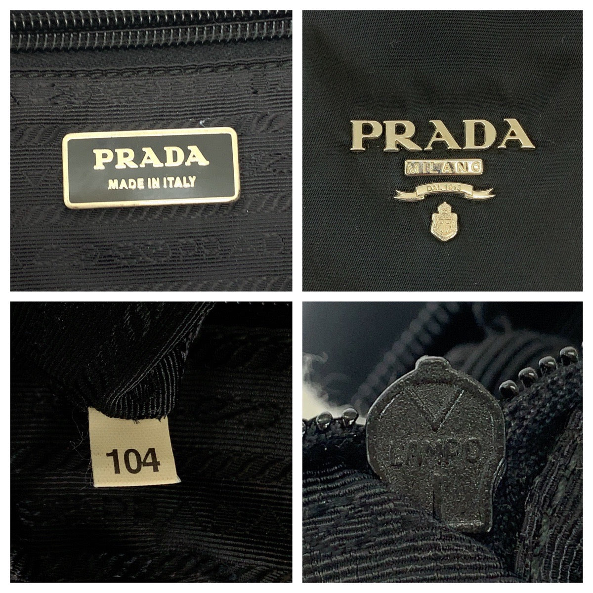 18554
PRADA プラダ テスート 三角ロゴプレート フリンジ ブラック 黒 シルバー金具 ナイロン BR3920 トートバッグ ショルダーバッグ  レディース ABP40