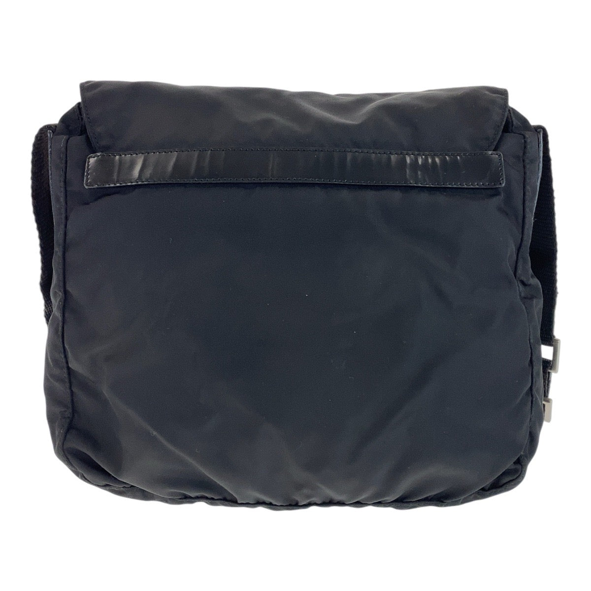 18555
PRADA プラダ テスート 三角ロゴプレート ブラック 黒 シルバー金具 ナイロン / レザー ショルダーバッグ メッセンジャーバッグ  メンズ ABP41