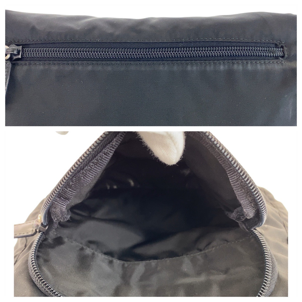 18555
PRADA プラダ テスート 三角ロゴプレート ブラック 黒 シルバー金具 ナイロン / レザー ショルダーバッグ メッセンジャーバッグ  メンズ ABP41