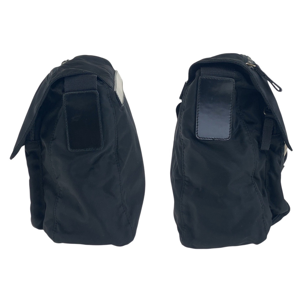 18556
PRADA プラダ テスート 三角ロゴプレート ブラック 黒 シルバー金具 ナイロン ショルダーバッグ ポシェット  レディース ABP43