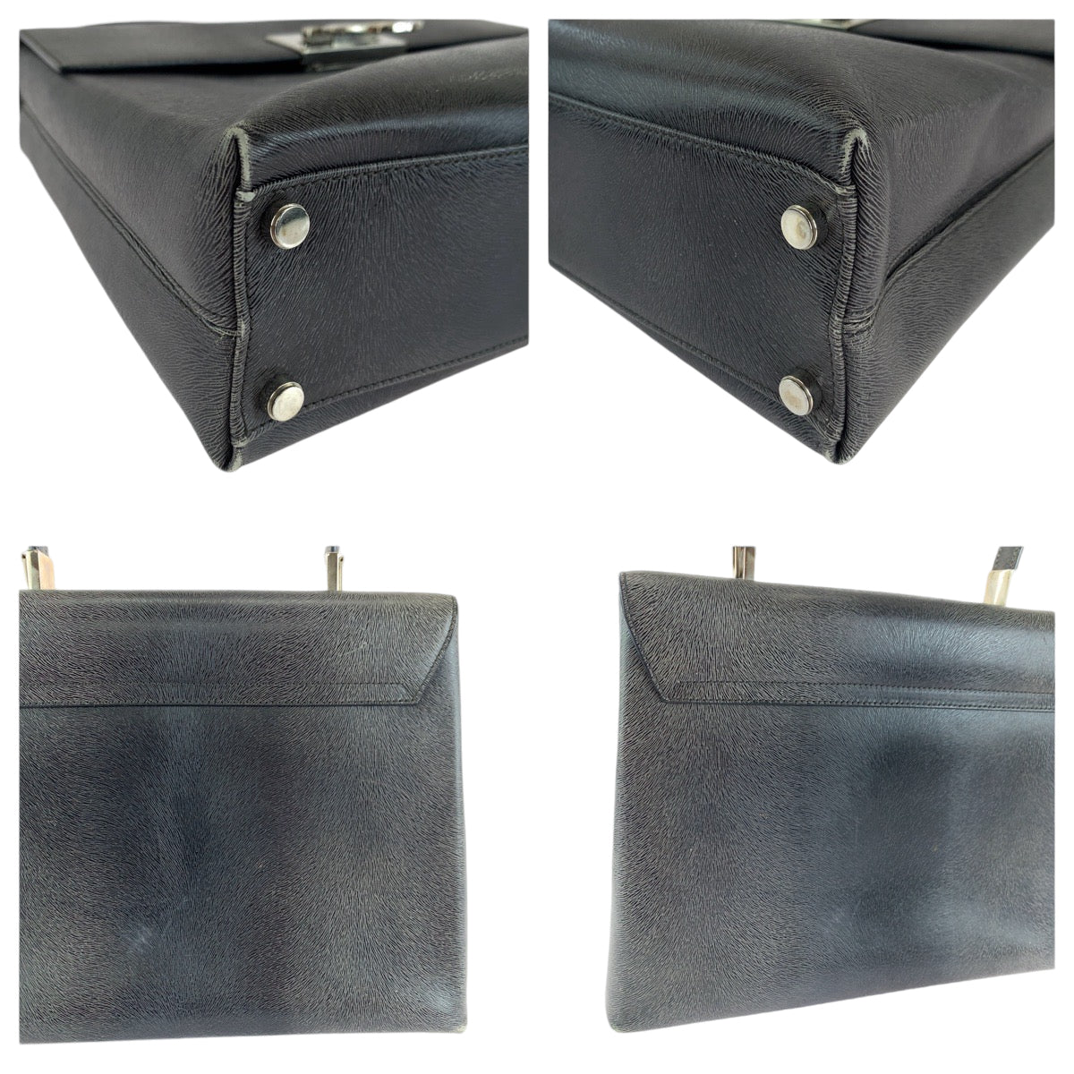 18557
Salvatore Ferragamo サルヴァトーレフェラガモ ガンチーニ グレー シルバー金具 レザー BA21 8849 ショルダーバッグ ハンドバッグ 2way レディース AB43