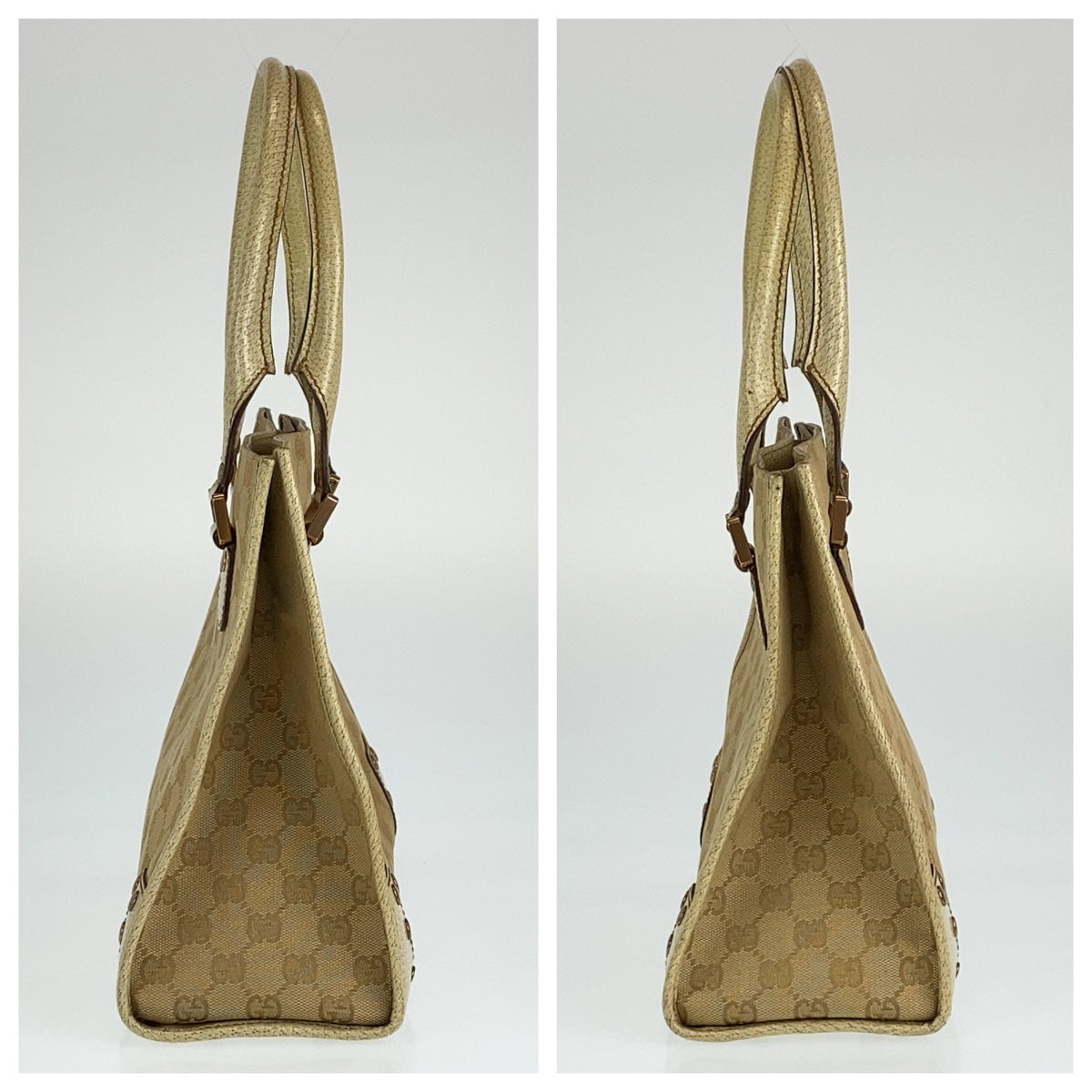 18559
GUCCI グッチ GGキャンバス ベージュ アイボリー ゴールド金具 キャンバス / レザー 214397 トートバッグ ショルダーバッグ  レディース ABP39