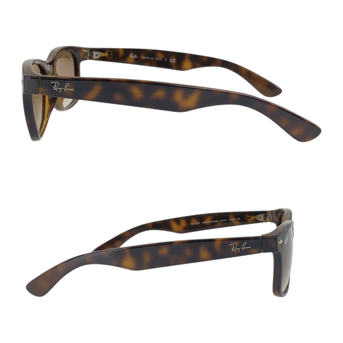 18563
Ray-Ban レイバン NEW WAYFARER ブラウン シルバー金具 プラスチック RB2132-F 710/51 55□18 2N サングラス ウェリントン  メンズ AB10