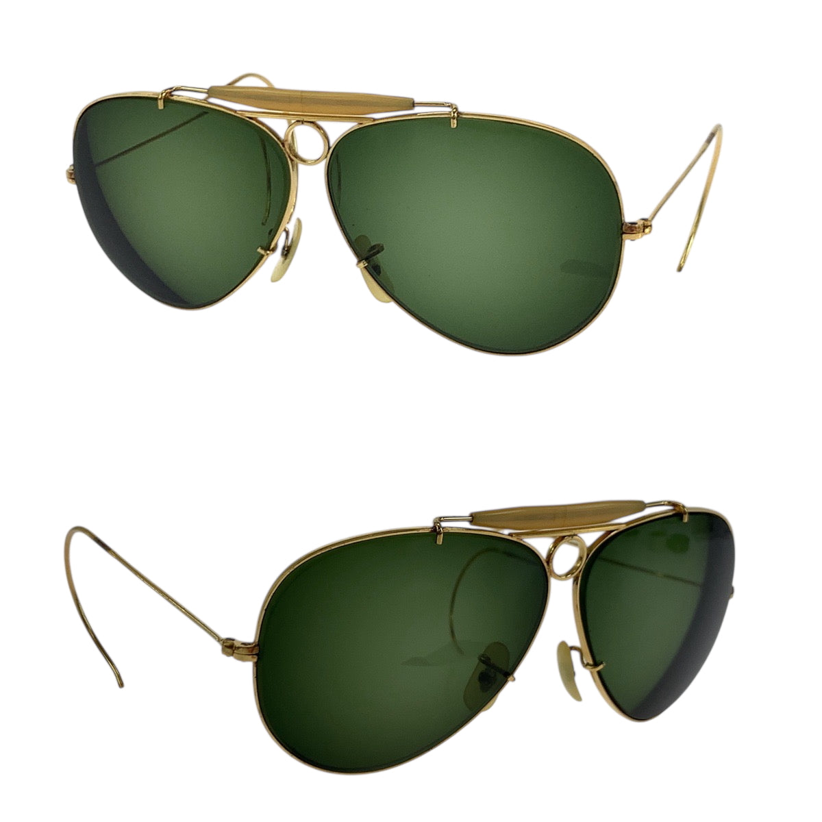 18564
Ray-Ban レイバン ヴィンテージ シューター ゴールド グリーン チタン サングラス ティアドロップ  メンズ AB10