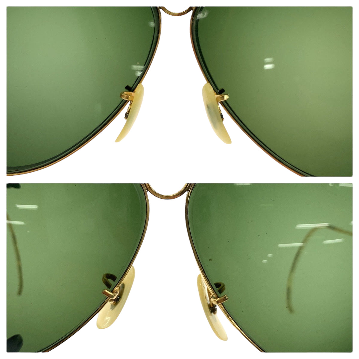 18564
Ray-Ban レイバン ヴィンテージ シューター ゴールド グリーン チタン サングラス ティアドロップ  メンズ AB10