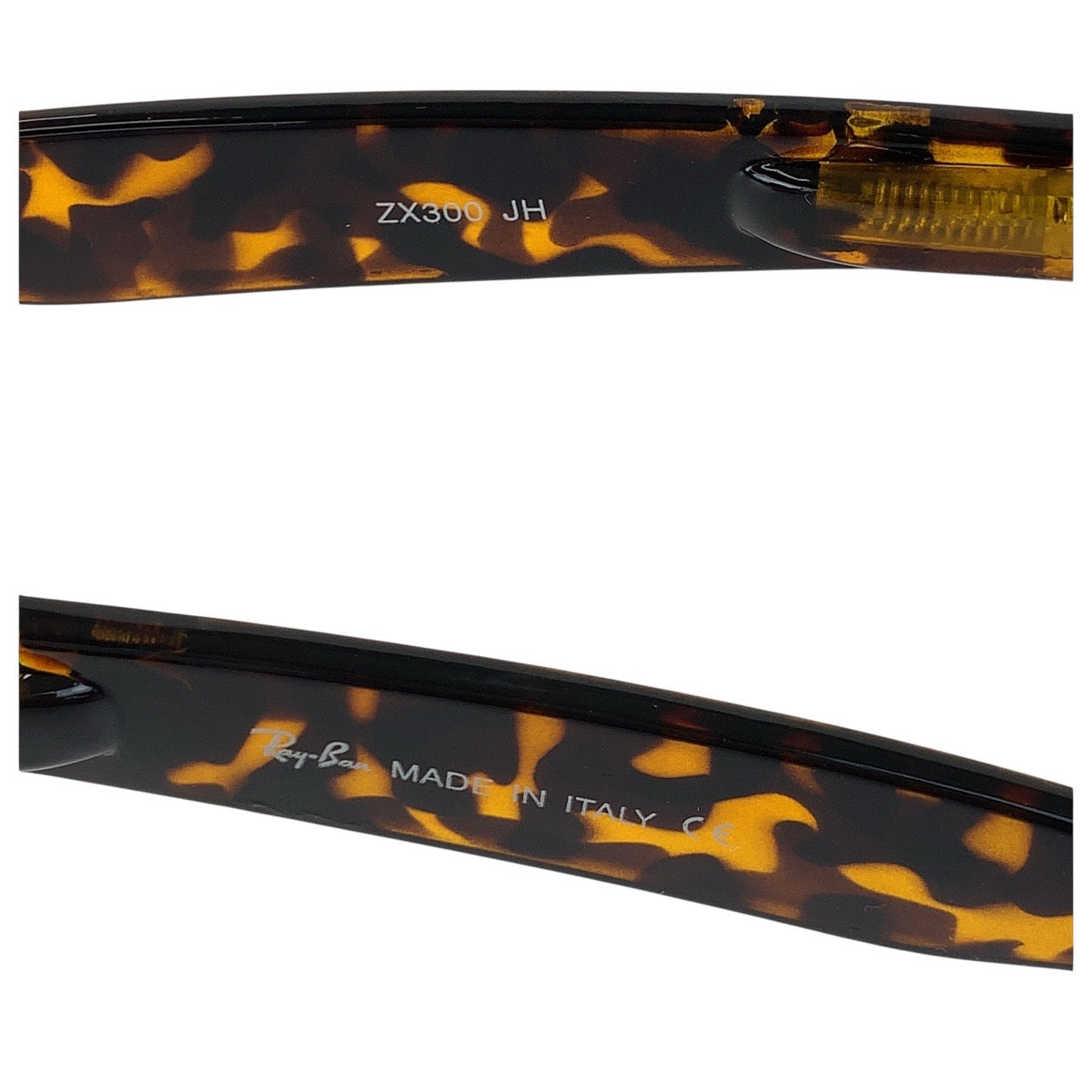 18568
Ray-Ban レイバン マーブル柄 ウェイファーラー ブラウン イエロー シルバー金具 プラスチック ZX300 JH サングラス 男女兼用 ウェリントン  メンズ ABP10