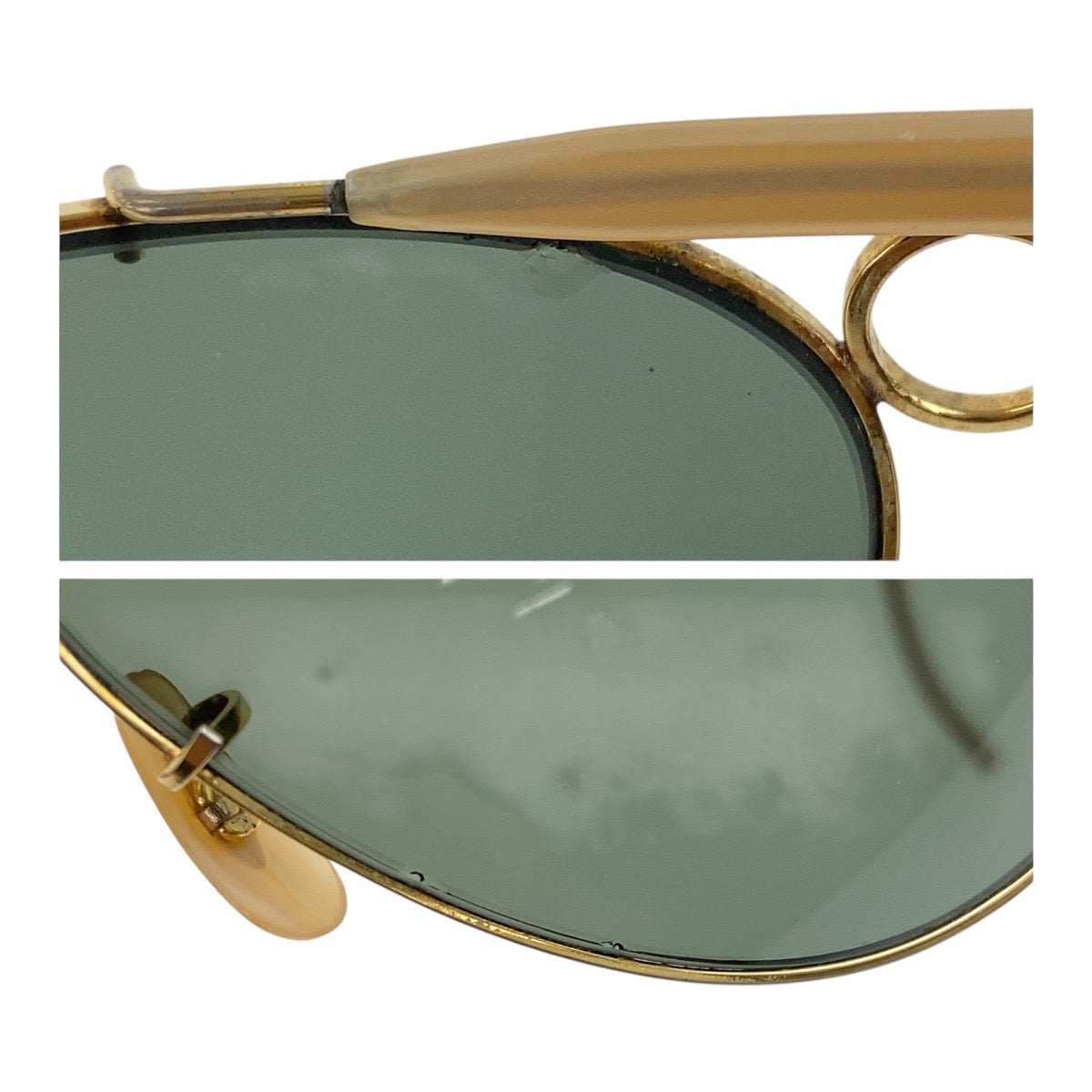 18569
Ray-Ban レイバン ヴィンテージ B&L RAY-BAN U.S.A グリーン ゴールド金具 ガラス / メタル サングラス ティアドロップ  メンズ AB12