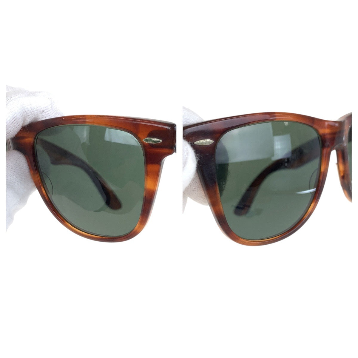 18574
Ray-Ban レイバン ヴィンテージ ボシュロム ウェイファーラー ブラウン シルバー金具 プラスチック サングラス 男女兼用 ウェリントン  メンズ AB12