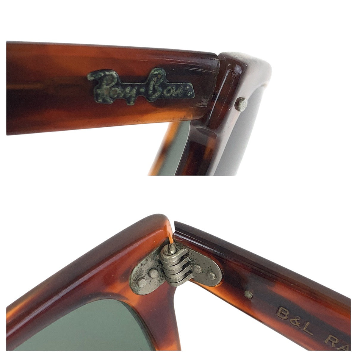 18574
Ray-Ban レイバン ヴィンテージ ボシュロム ウェイファーラー ブラウン シルバー金具 プラスチック サングラス 男女兼用 ウェリントン  メンズ AB12
