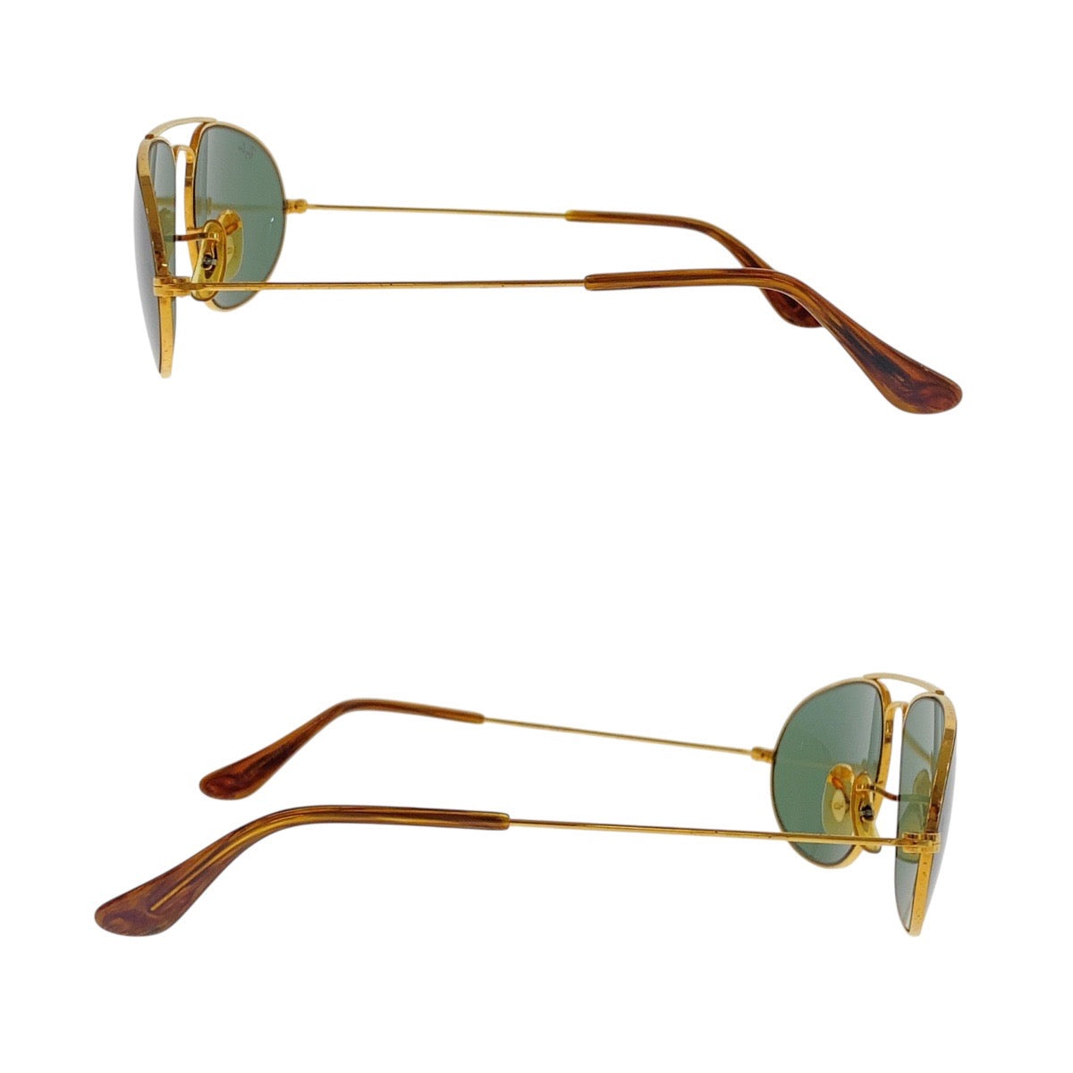 18575
Ray-Ban レイバン ヴィンテージ B&L RAY-BAN U.S.A グリーン ゴールド金具 ガラス / メタル W1507 WRBJ 58▫︎16 サングラス ティアドロップ  メンズ AB15