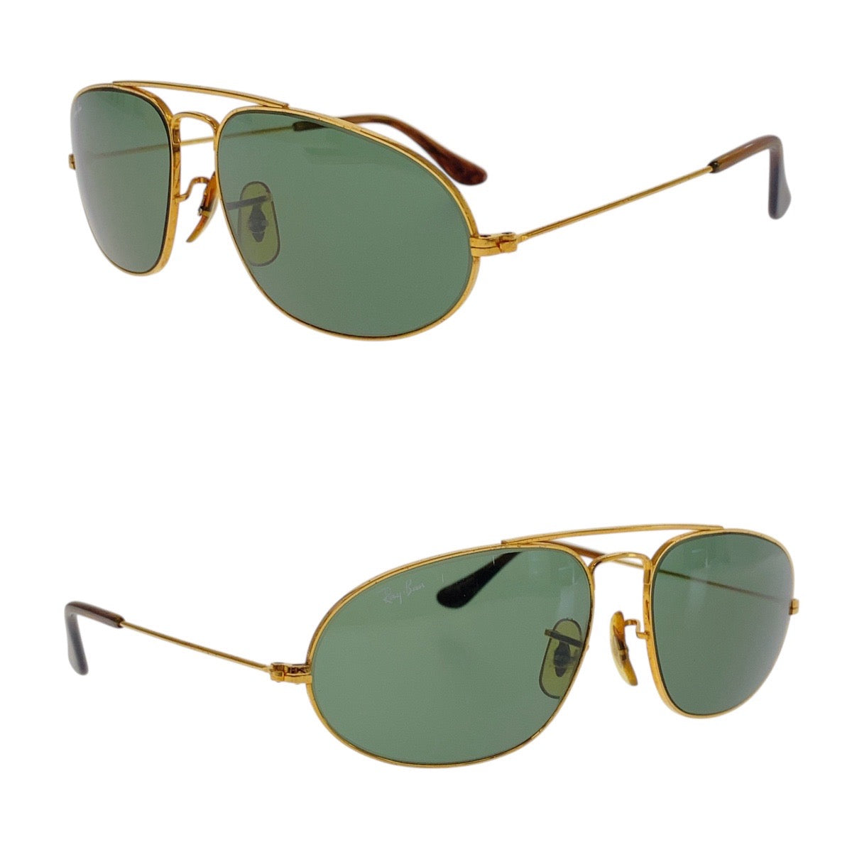 18575
Ray-Ban レイバン ヴィンテージ B&L RAY-BAN U.S.A グリーン ゴールド金具 ガラス / メタル W1507 WRBJ 58▫︎16 サングラス ティアドロップ  メンズ AB15