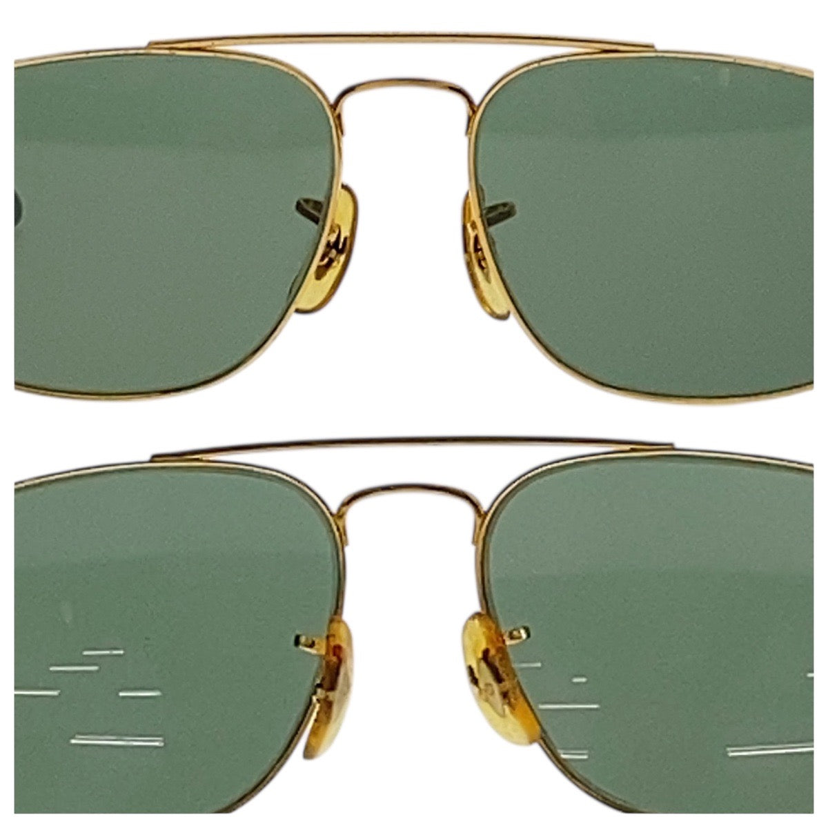 18575
Ray-Ban レイバン ヴィンテージ B&L RAY-BAN U.S.A グリーン ゴールド金具 ガラス / メタル W1507 WRBJ 58▫︎16 サングラス ティアドロップ  メンズ AB15