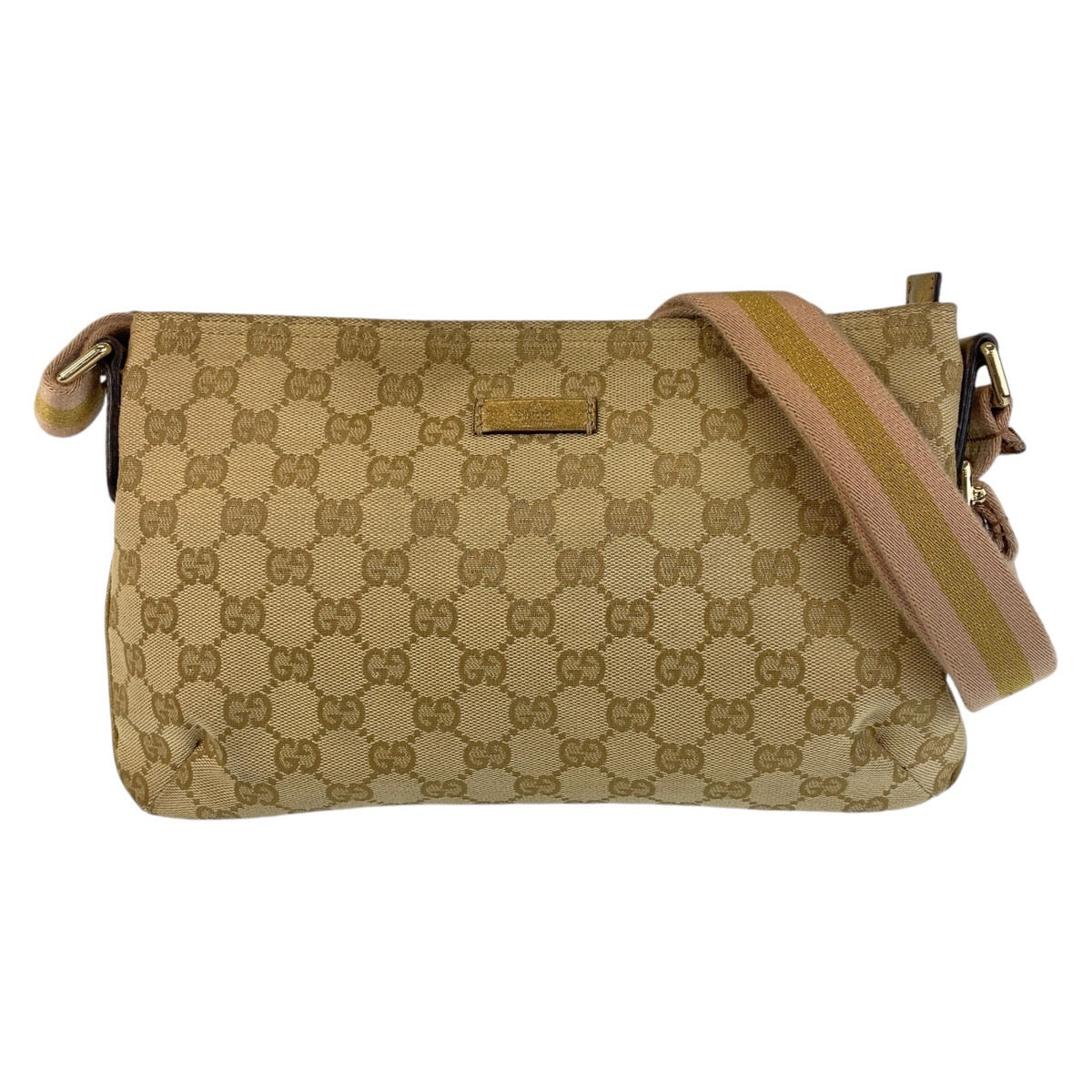 18581
GUCCI グッチ シェリーライン ベージュ ピンク ゴールド金具 GGキャンバス 410766 ショルダーバッグ メッセンジャーバッグ レディース AB40