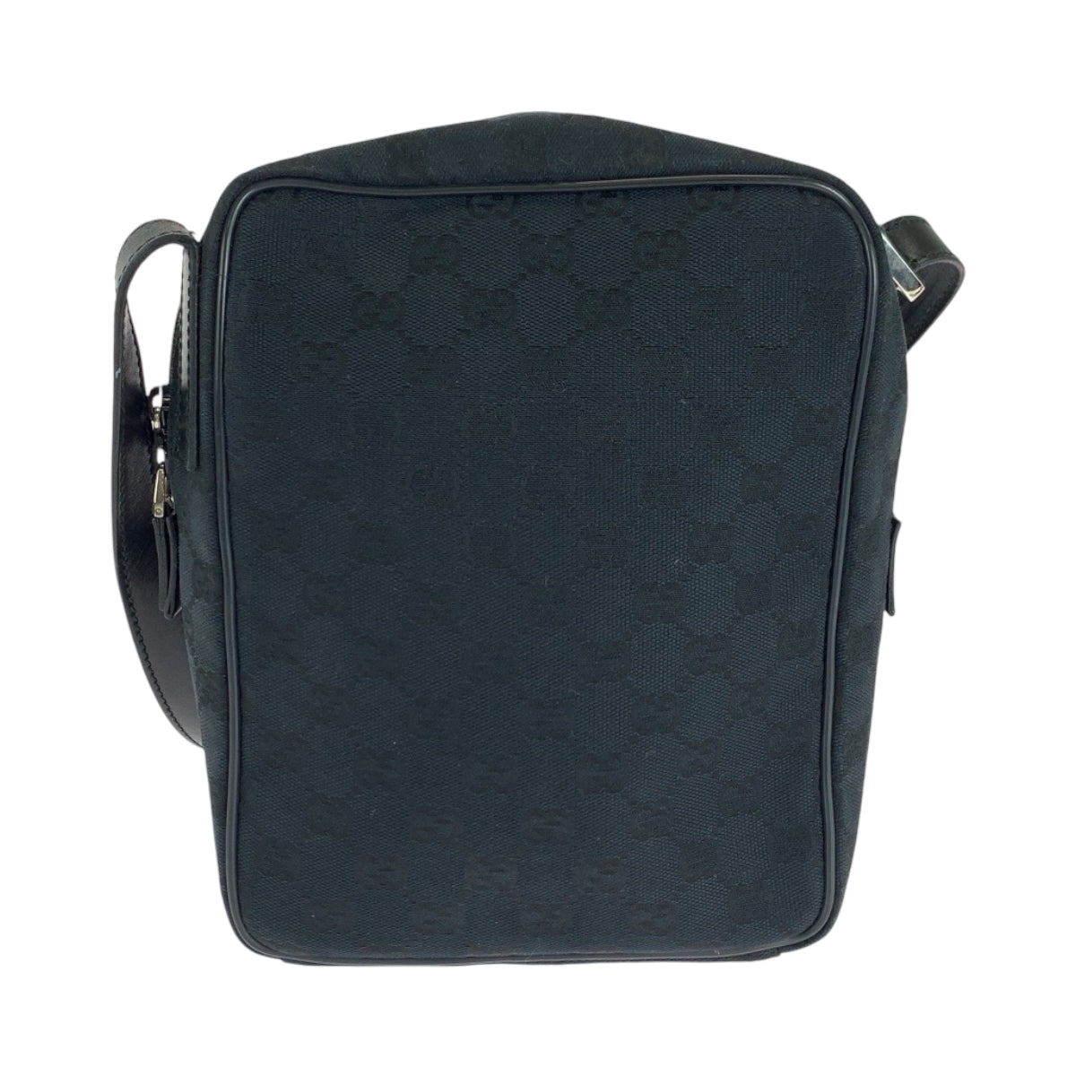 18582
GUCCI グッチ 男女兼用 ブラック 黒 シルバー金具 GGキャンバス ショルダーバッグ ポシェット  レディース