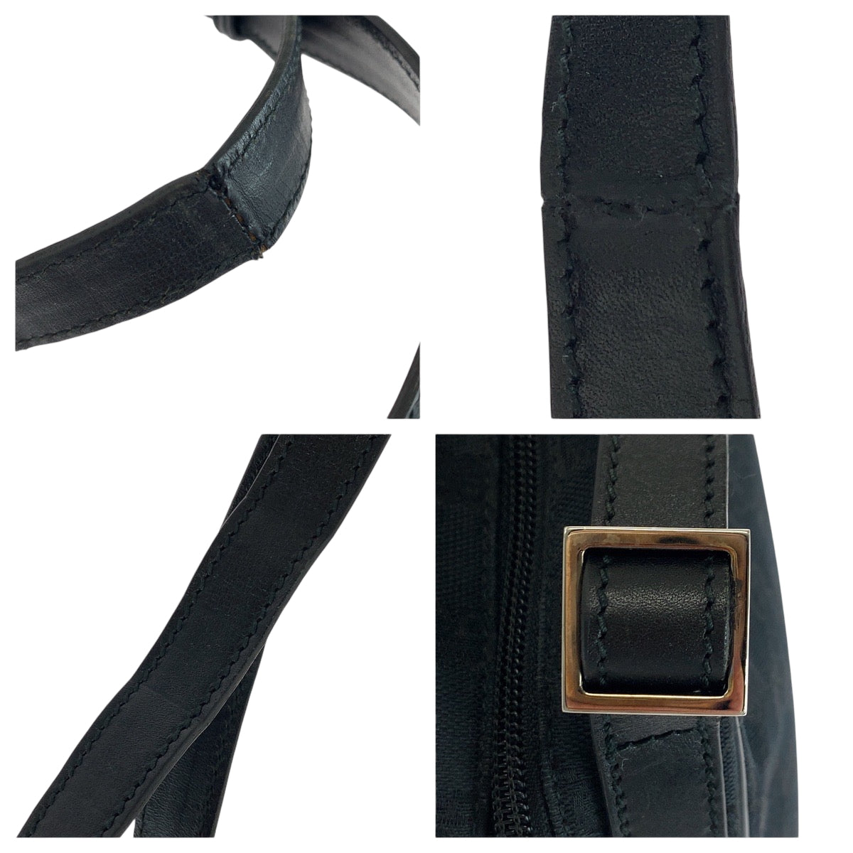 18582
GUCCI グッチ 男女兼用 ブラック 黒 シルバー金具 GGキャンバス ショルダーバッグ ポシェット  レディース