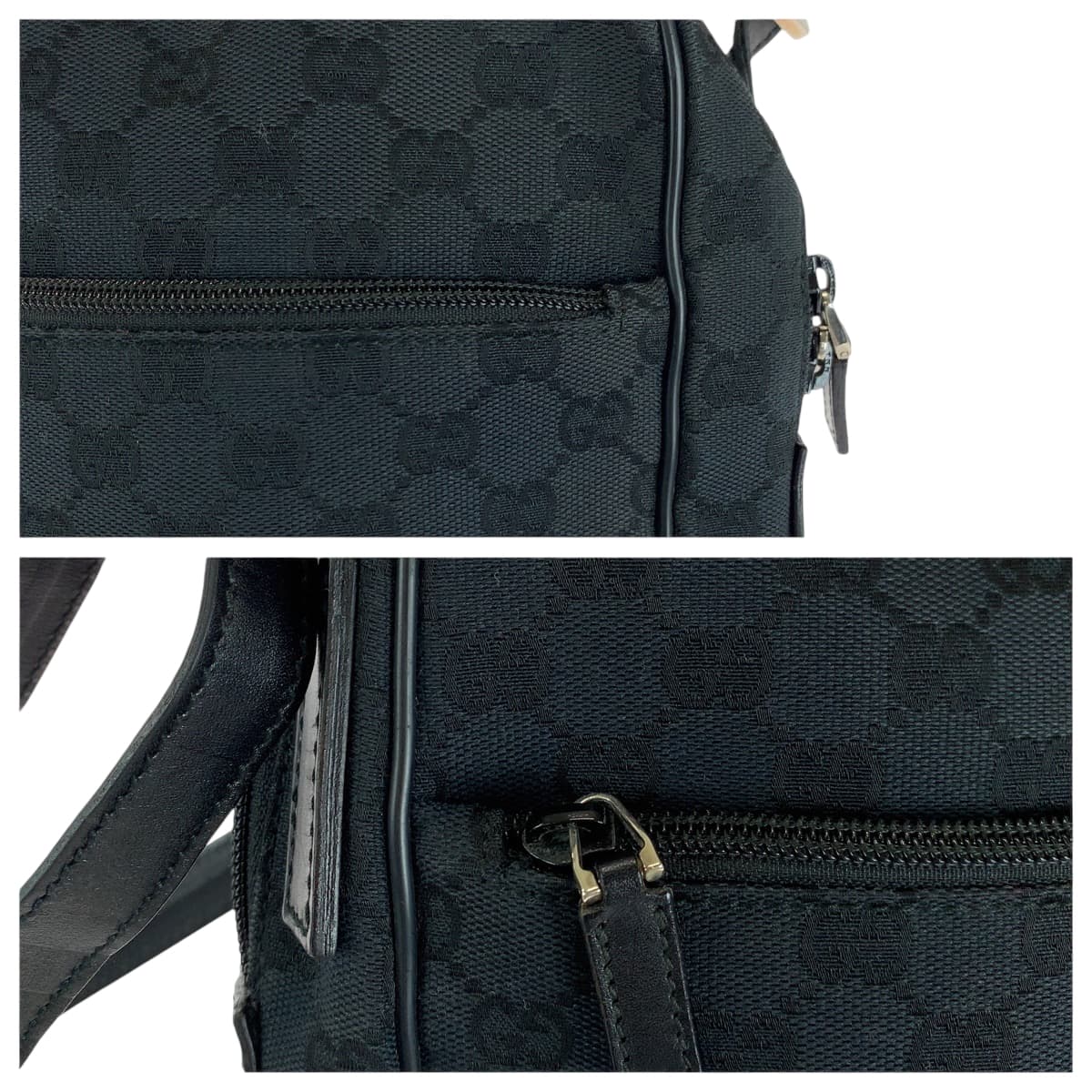18582
GUCCI グッチ 男女兼用 ブラック 黒 シルバー金具 GGキャンバス ショルダーバッグ ポシェット  レディース