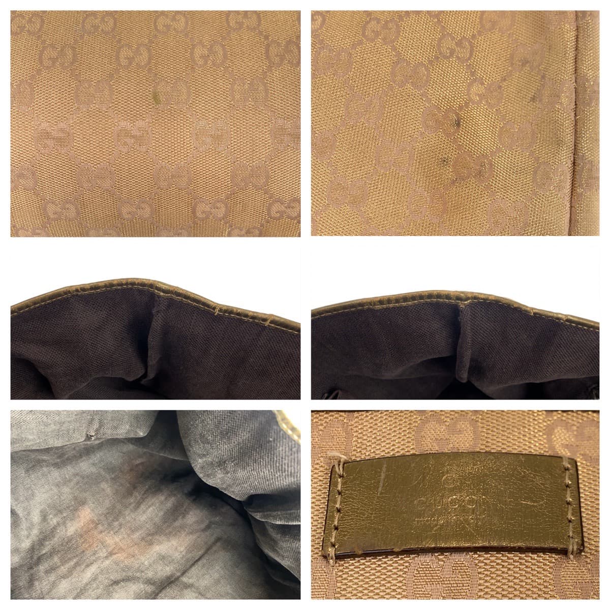 18583
GUCCI グッチ ベージュ ゴールド GGキャンバス 267474 001013 トートバッグ ショルダーバッグ  レディース AB39