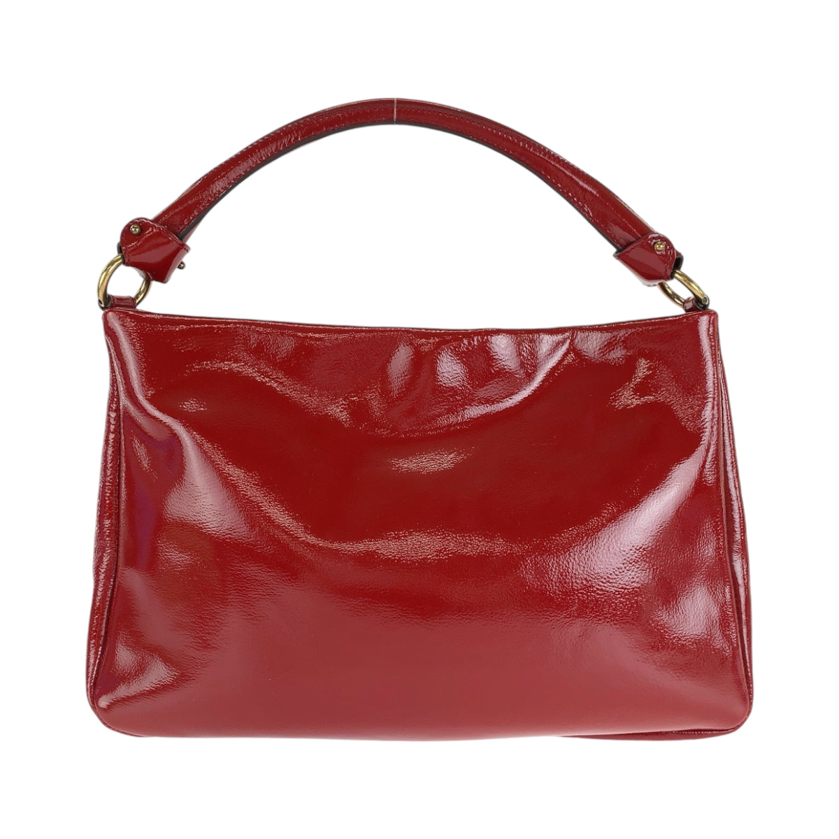 18585
Salvatore Ferragamo サルヴァトーレフェラガモ ヴァラ レッド ゴールド金具 パテントレザー ホーボー ショルダーバッグ ハンドバッグ 2way  レディース A41
