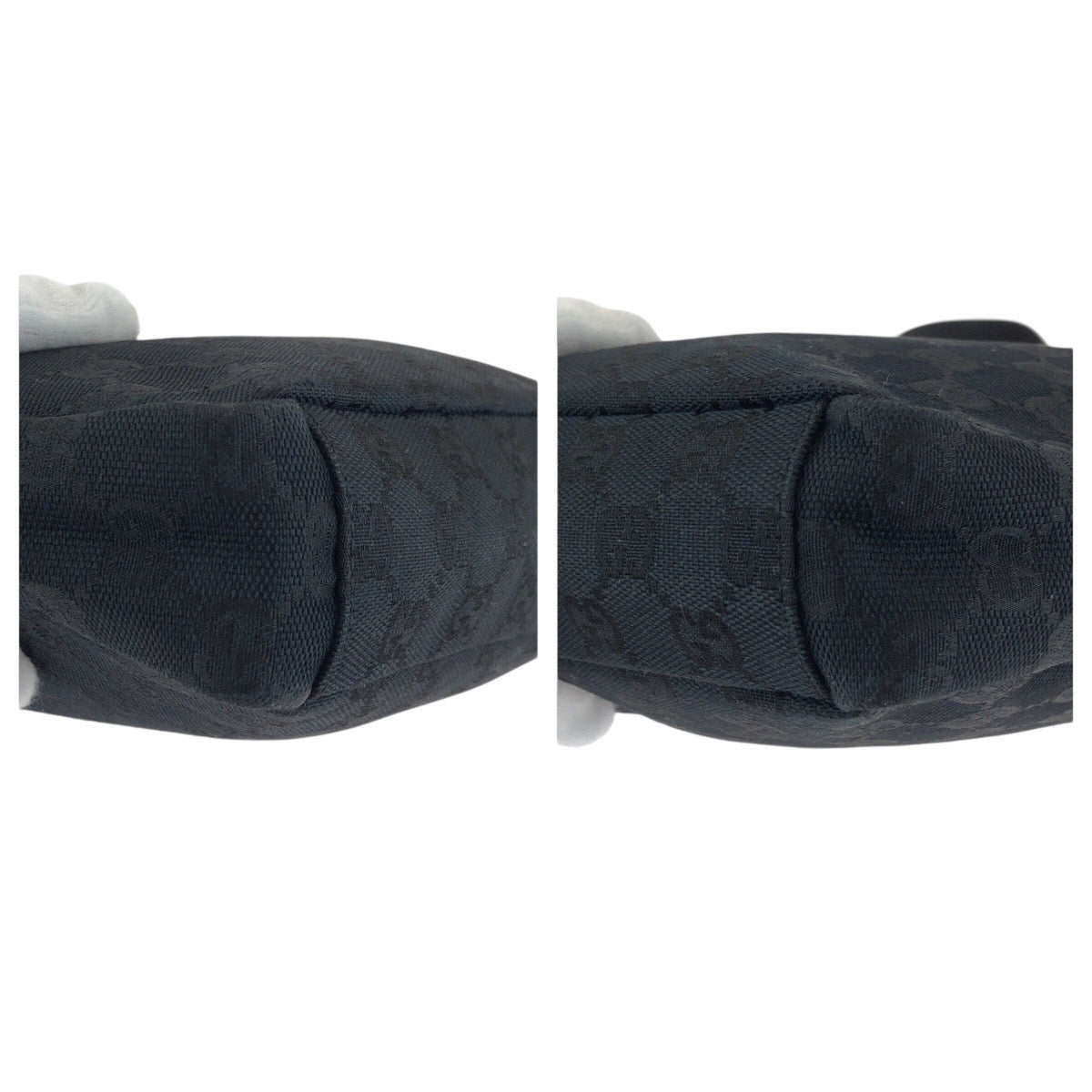 18587
GUCCI グッチ ブラック 黒 シルバー金具 GGキャンバス 019 0433 ショルダーバッグ ポシェット レディース A43