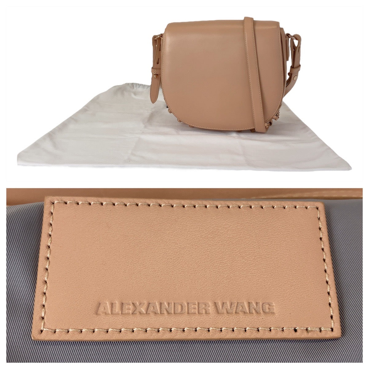 18591
Alexander Wang アレキサンダーワン スタッズ ピンク ゴールド金具 レザー ショルダーバッグ ポシェット レディース ABP41