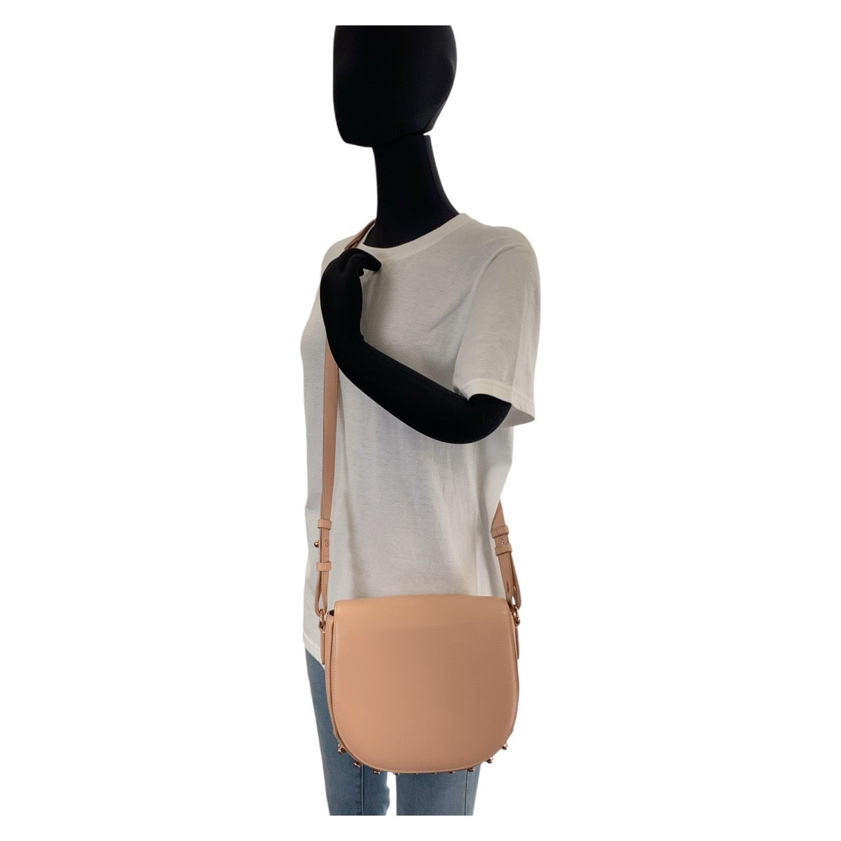 18591
Alexander Wang アレキサンダーワン スタッズ ピンク ゴールド金具 レザー ショルダーバッグ ポシェット レディース ABP41