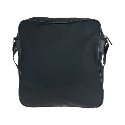18596
PRADA プラダ テスート 三角ロゴプレート ブラック シルバー金具 ナイロン / レザー ショルダーバッグ メッセンジャーバッグ 男女兼用 メンズ ABP43