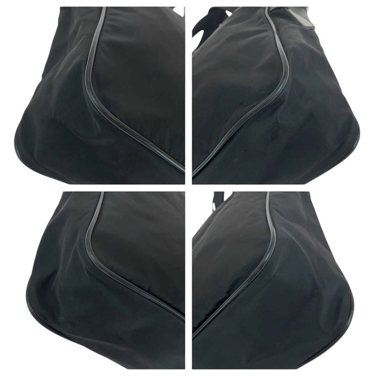 18596
PRADA プラダ テスート 三角ロゴプレート ブラック 黒 シルバー金具 ナイロン / レザー ショルダーバッグ ポシェット 男女兼用  レディース ABP43