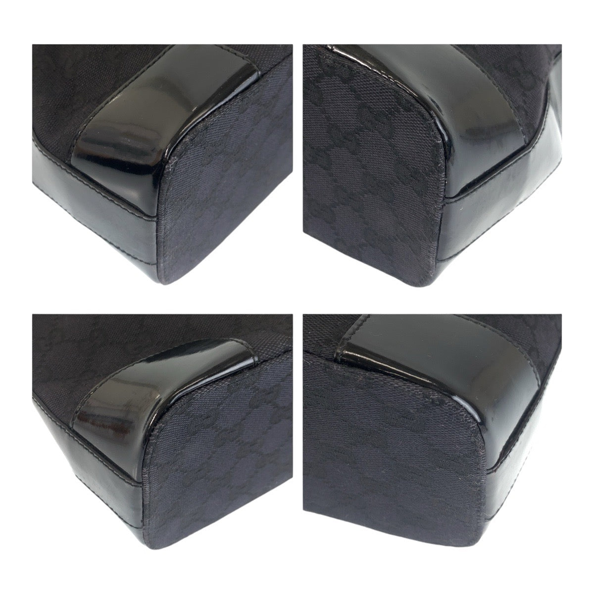 18597
GUCCI グッチ ブラック 黒 ゴールド金具 GGキャンバス ショルダーバッグ ホーボー レディース ABP41