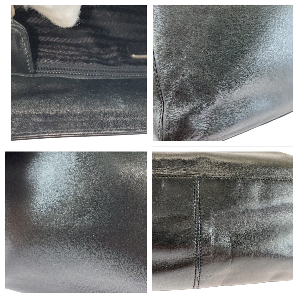 18601
PRADA プラダ プラチェーン ブラック シルバー金具 レザー / プラスチック トートバッグ ハンドバッグ レディース ABP43